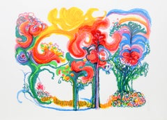 Feuer Sterne, psychedelische Lithographie von Ronald Julius Christensen