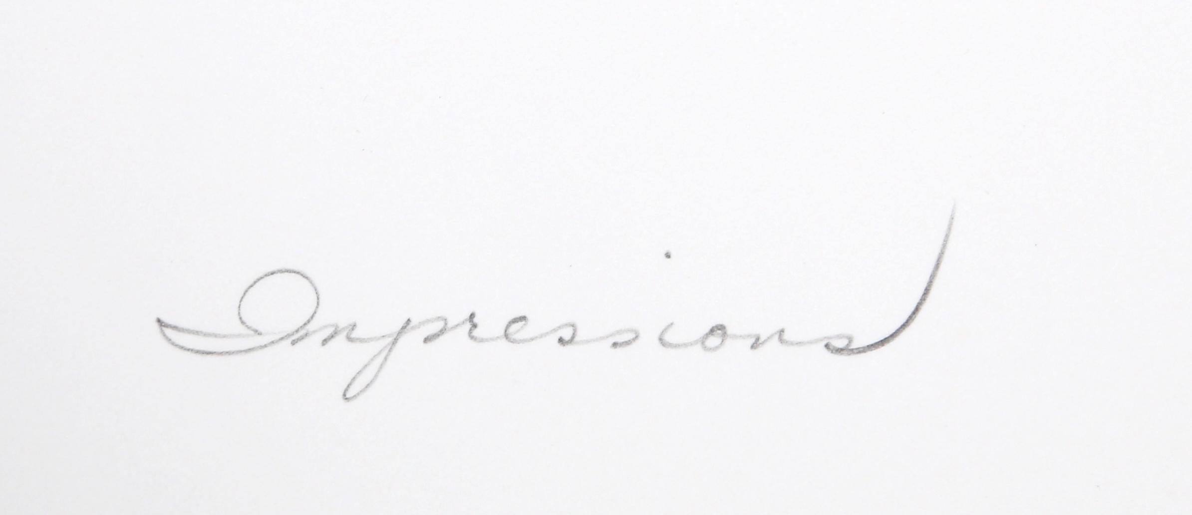 Impressions, Signed Abstract Lithograph by Ronald Julius Christensen For Sale 2
