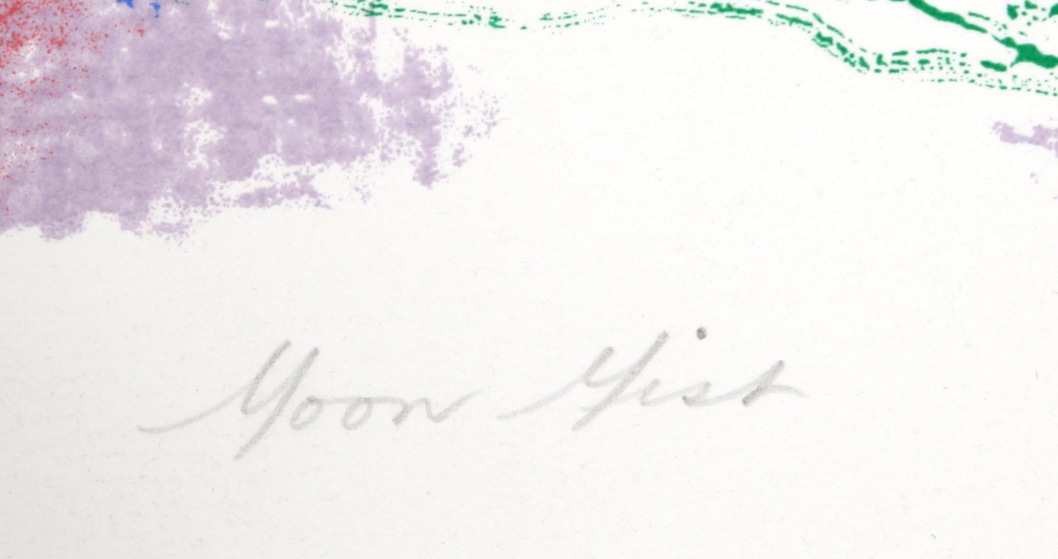 Niebla lunar, litografía de paisaje firmada por Ronald Julius Christensen en venta 2