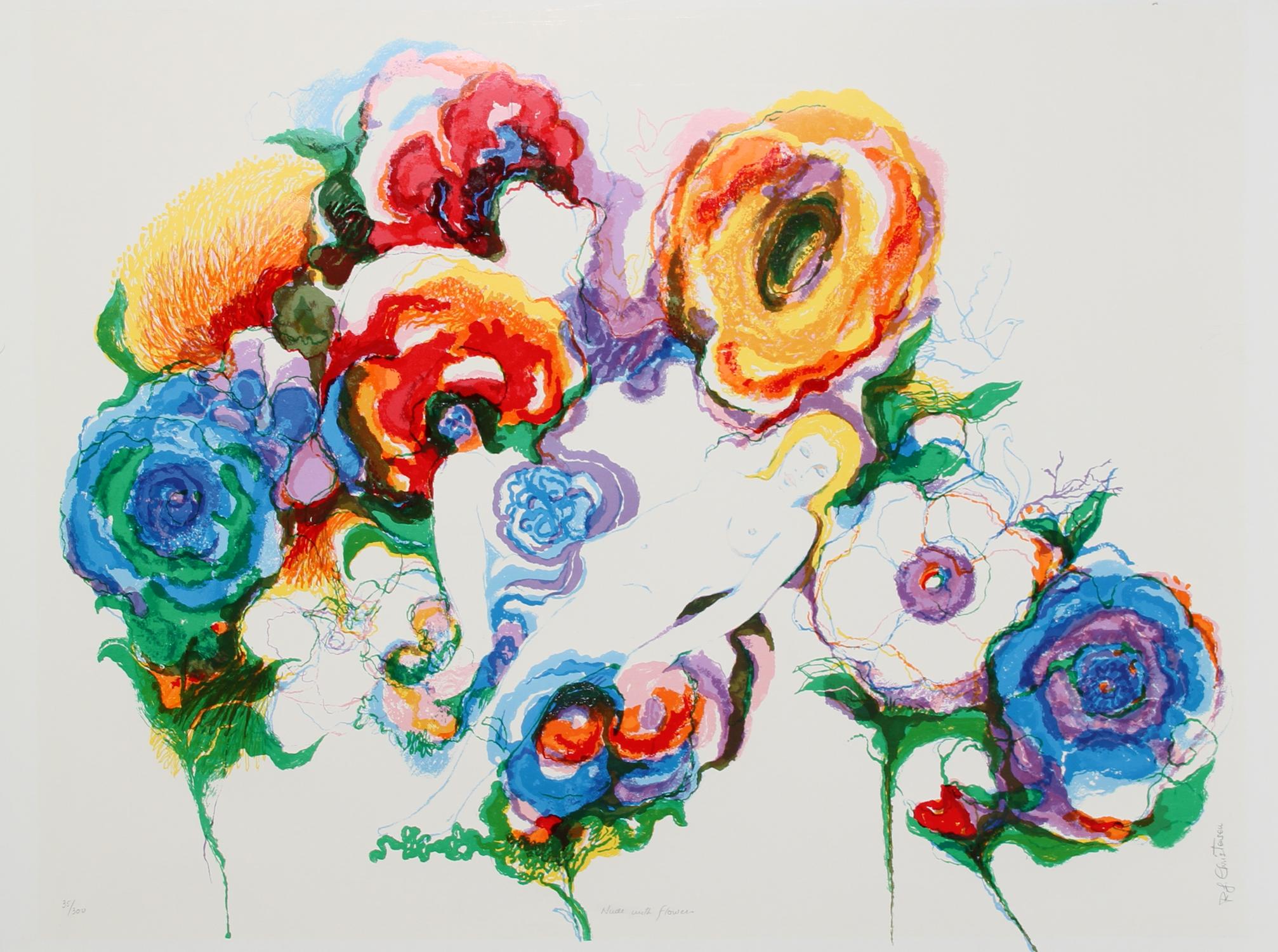 Nudo con fiori
Ronald Julius Christensen
Americano (1923-1999)
Data: circa 1980
Litografia, firmata e numerata a matita
Edizione: 300
Dimensioni: 27 x 36 pollici (68,58 cm x 91,44 cm)