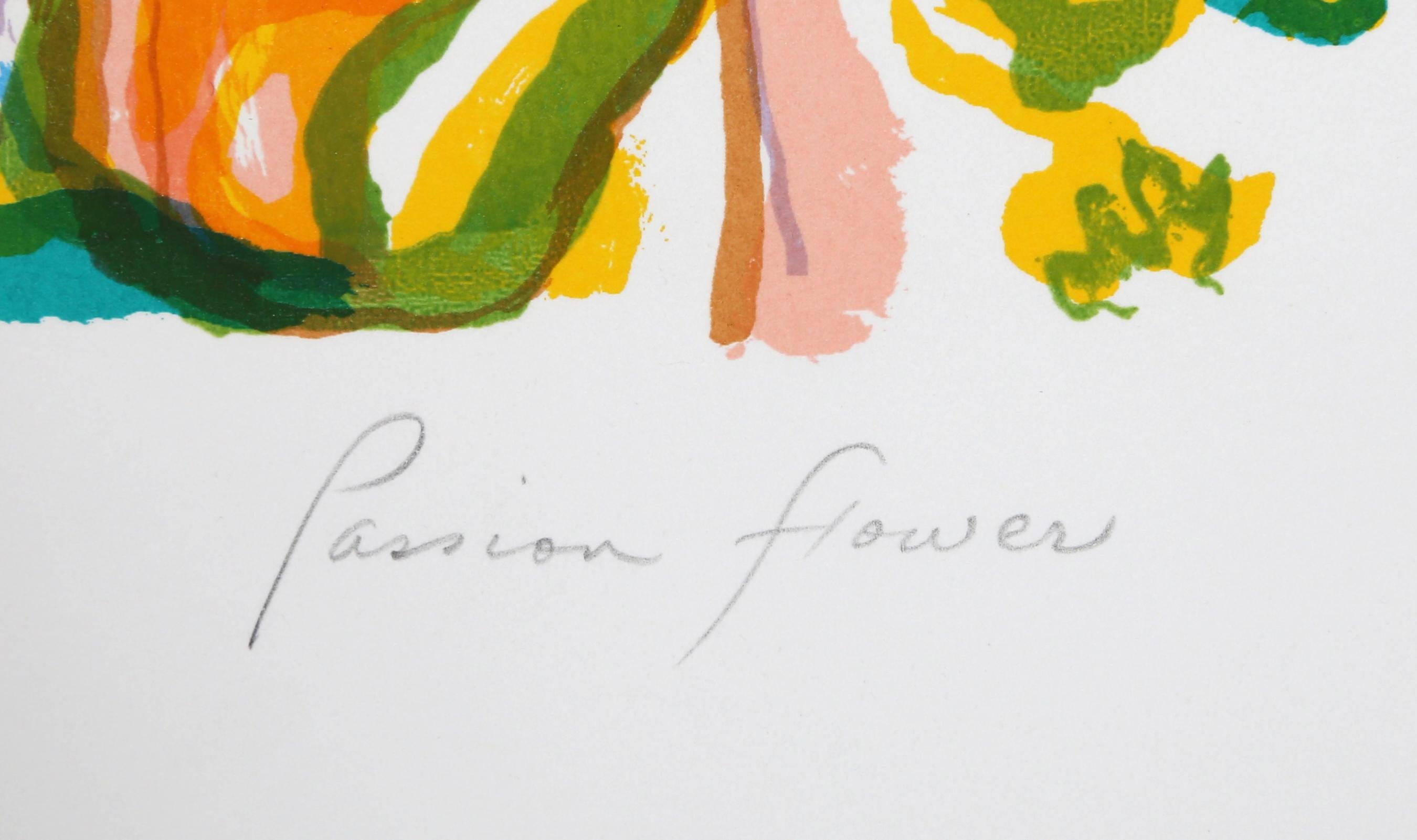 Flor de la pasión, litografía firmada por Ronald Julius Christensen en venta 1