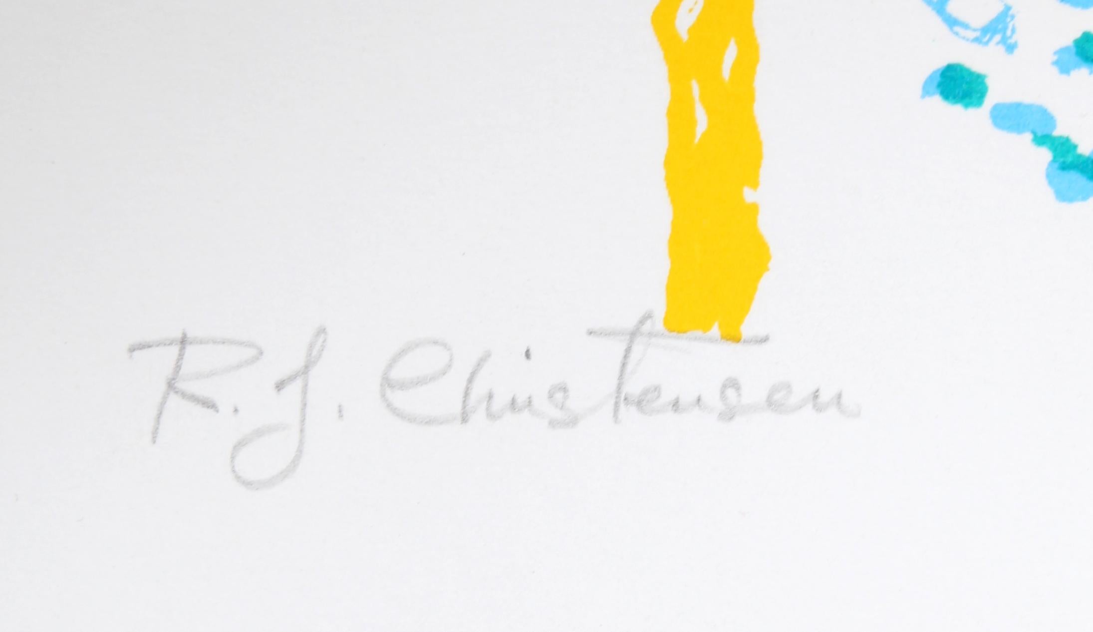 Flor de la pasión, litografía firmada por Ronald Julius Christensen en venta 2
