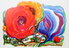 Sky Flowers, signierte Lithographie von Ronald Julius Christensen