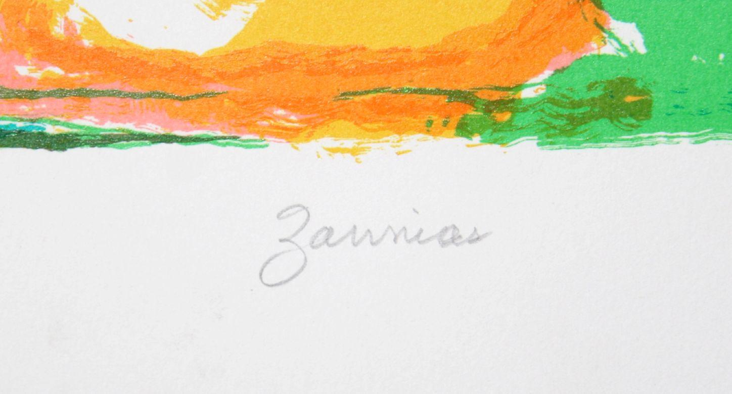 Zinnias, Signed Lithograph by Ronald Julius Christensen For Sale 2