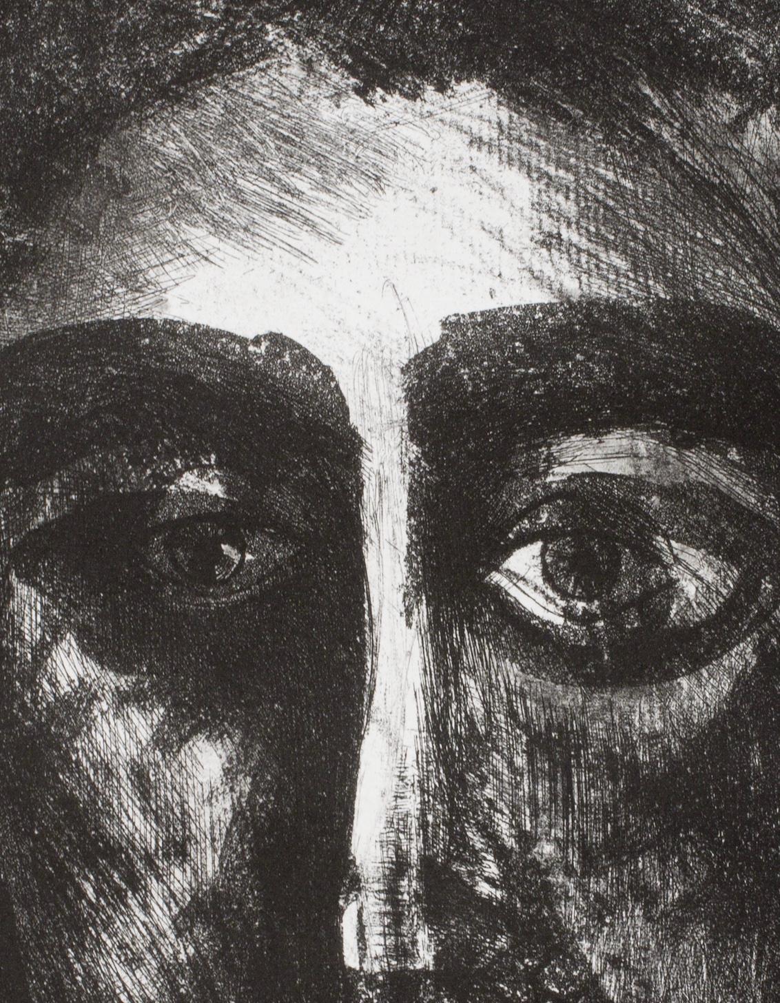 HEAD OF A MAN : etching - Print by Ronald Katz