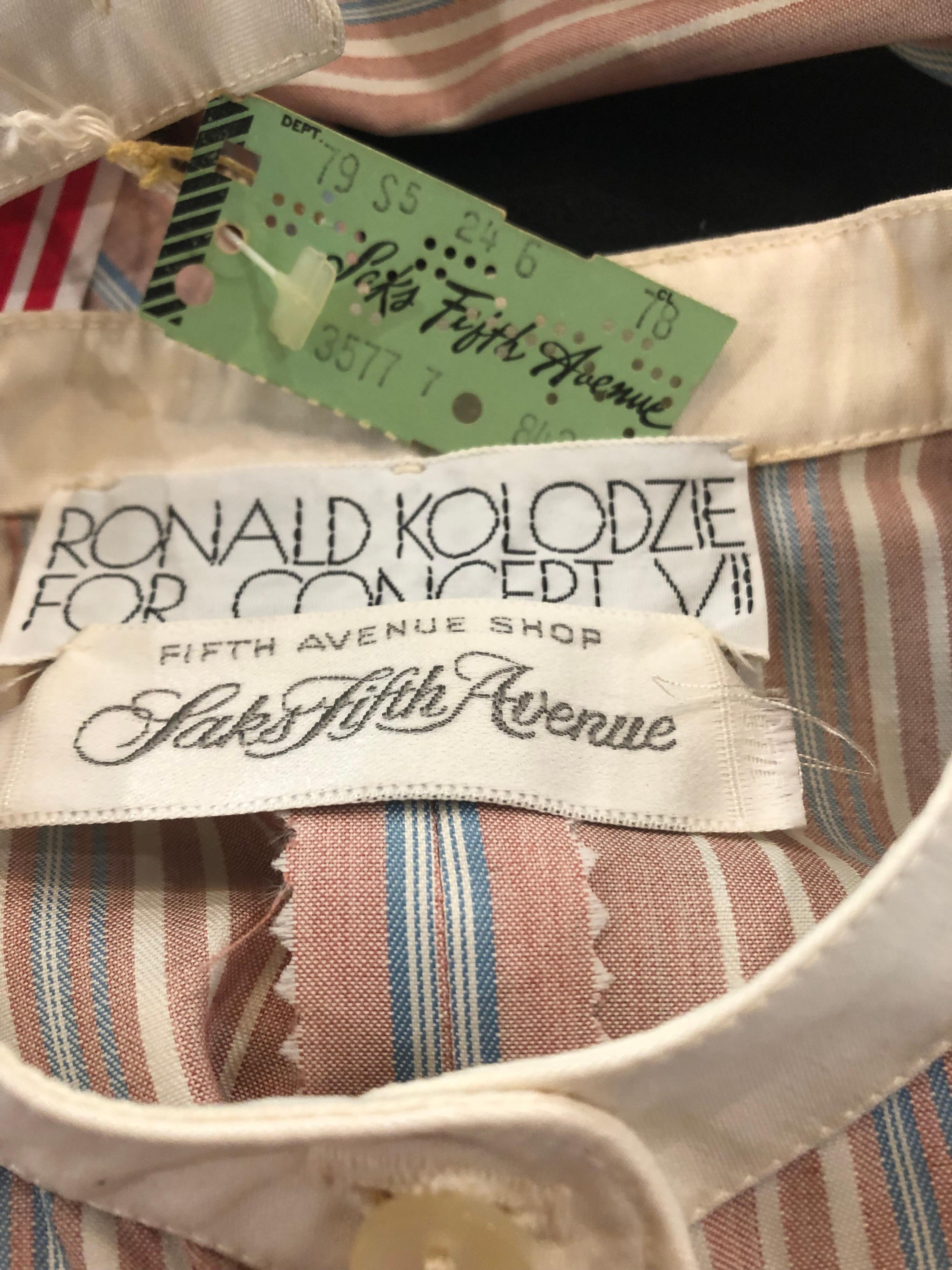 Ronald Kolodzie 1970s NWT Striped Wide Leg Vintage Cotton Blend 70s ...