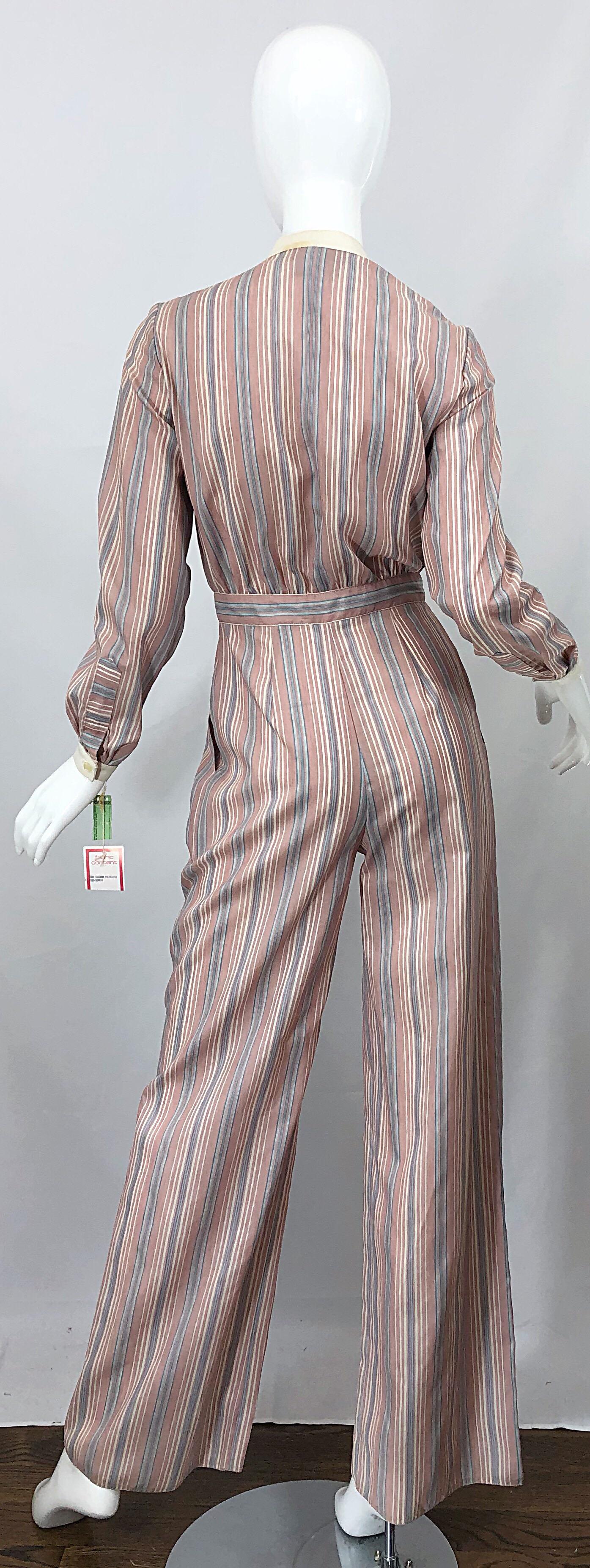 70s striped jumpsuit