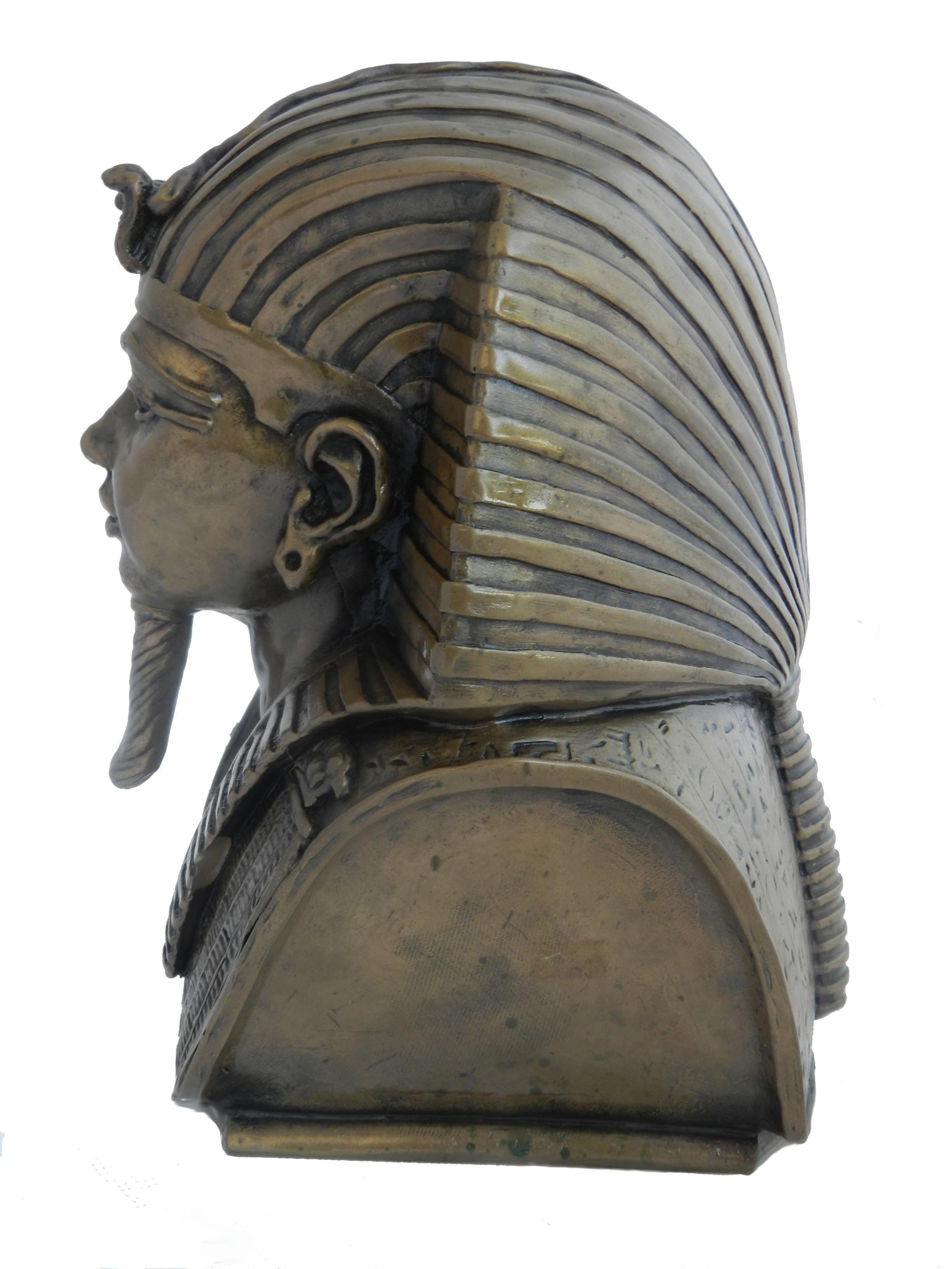 Ägyptische Kopf aus Kaltgegossener Bronzeskulptur von Ronald Moll im Angebot 4