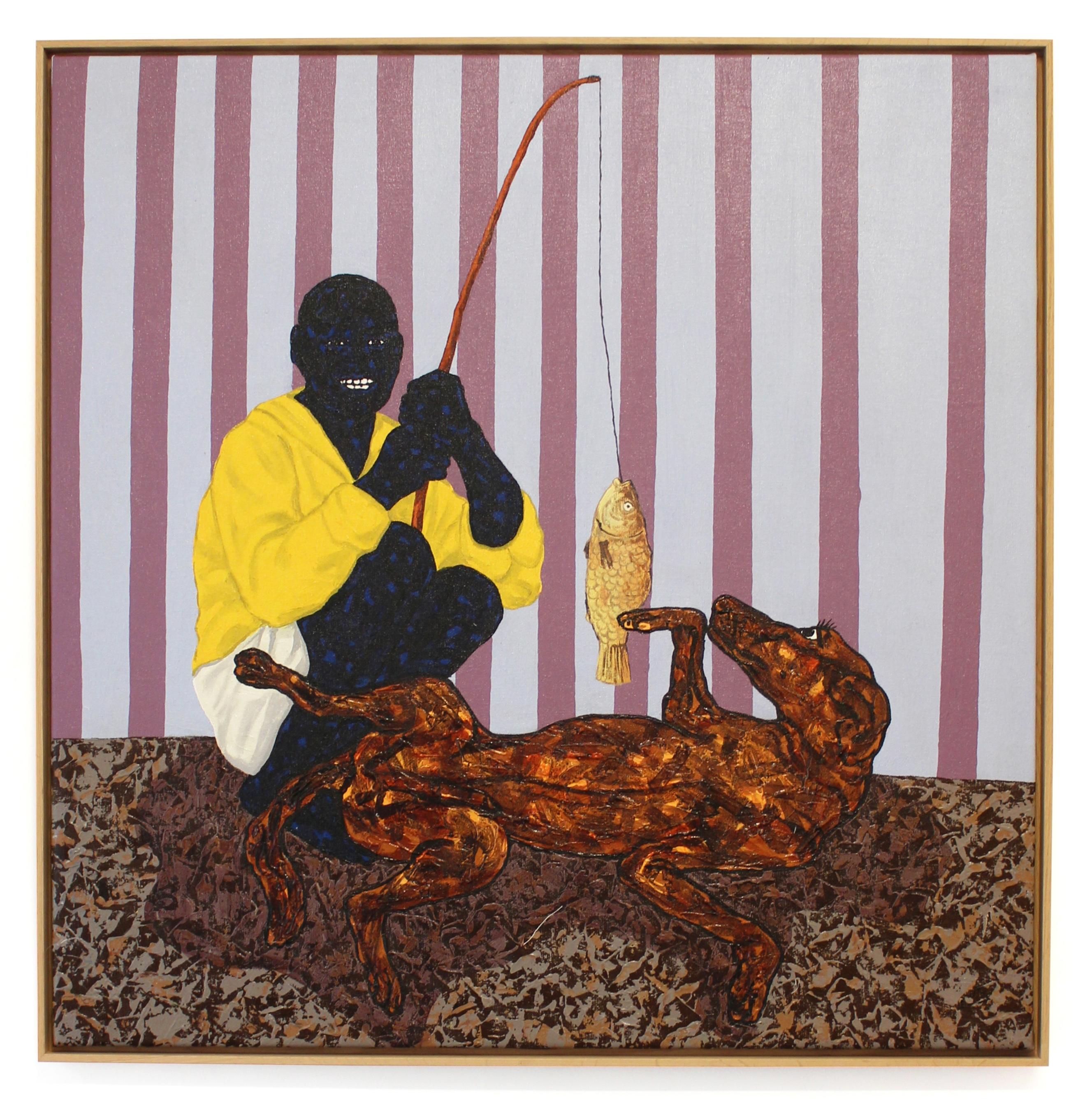 Ronald Mugabe Portrait Painting - Boy with golden fish