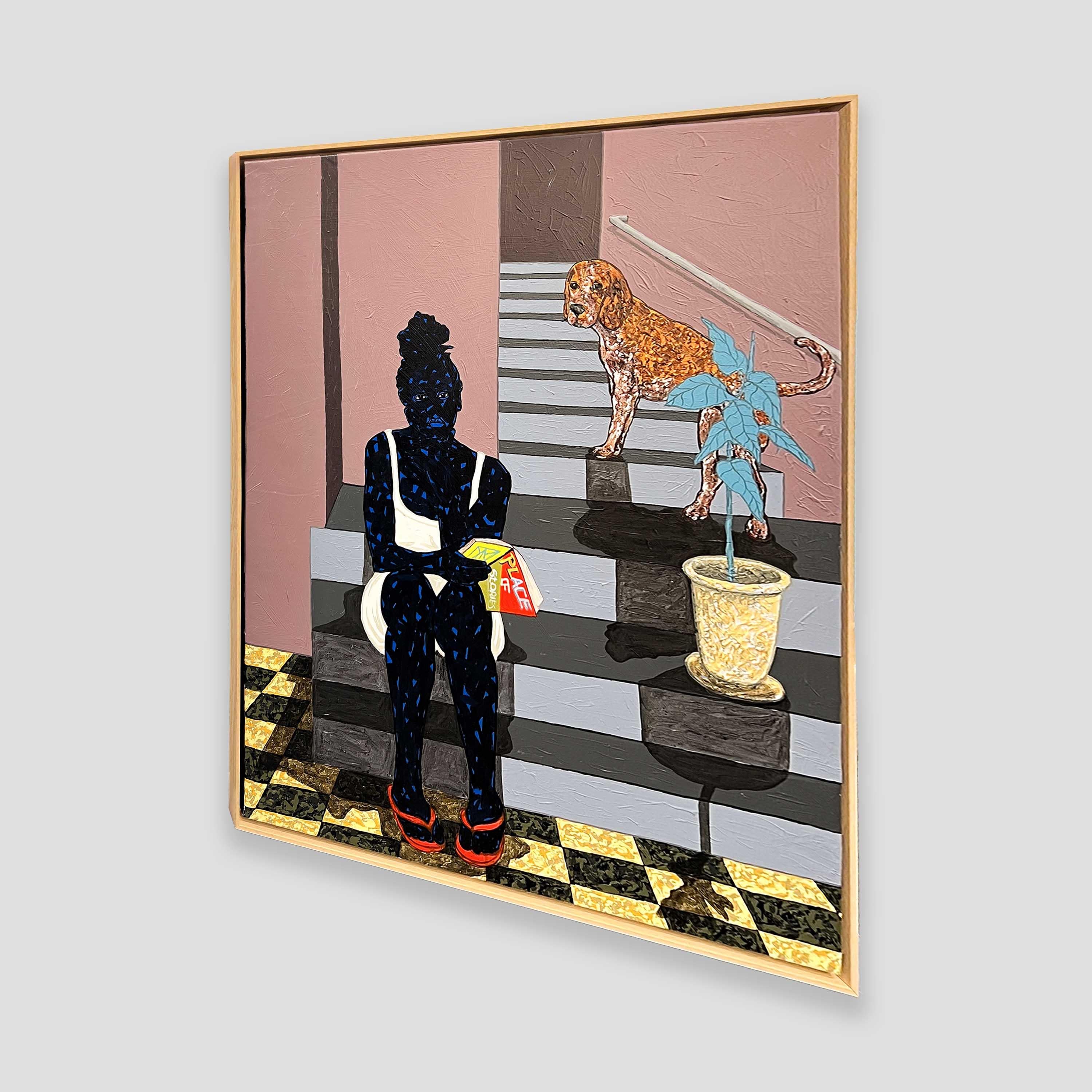 I believe in life change - Brown Portrait Painting by Ronald Mugabe