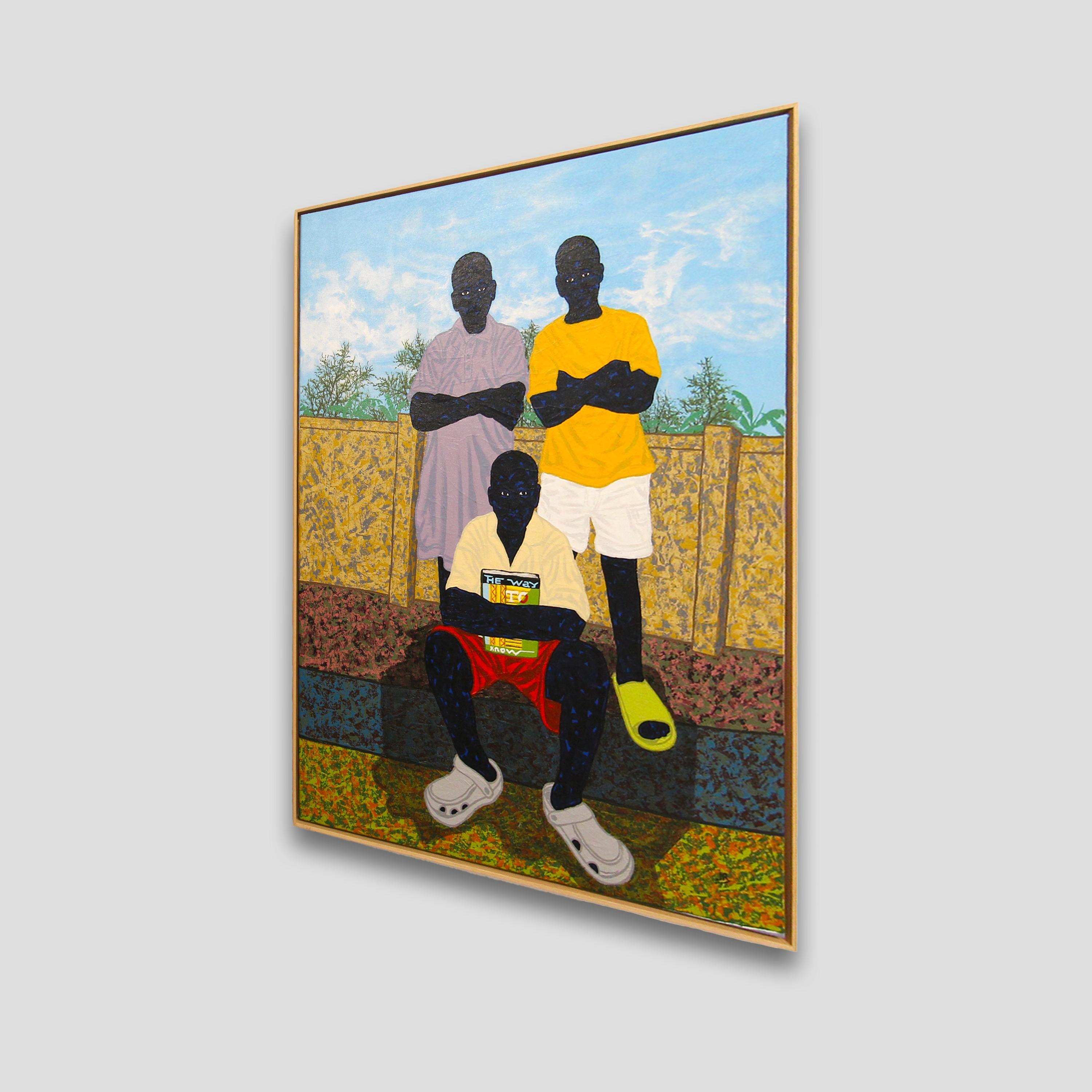 Stand for the true - Beige Portrait Painting by Ronald Mugabe
