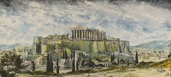 The Acropolis of Athens, Greece Very Large Oil Painting on Canvas English artist