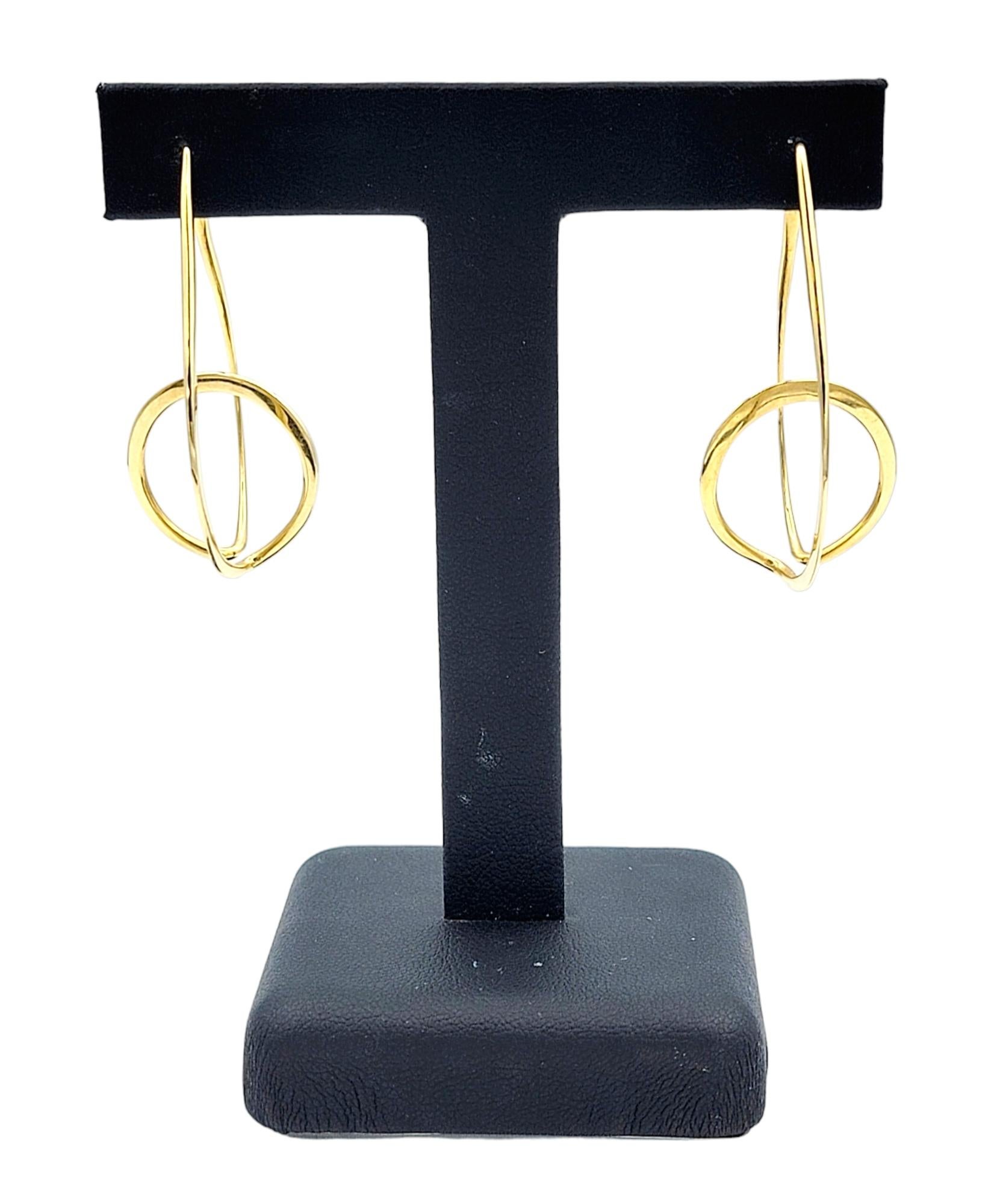 Ronald Pearson Geometric Modernist Dimensional Hoop Earrings in 14 Karat Gold 5