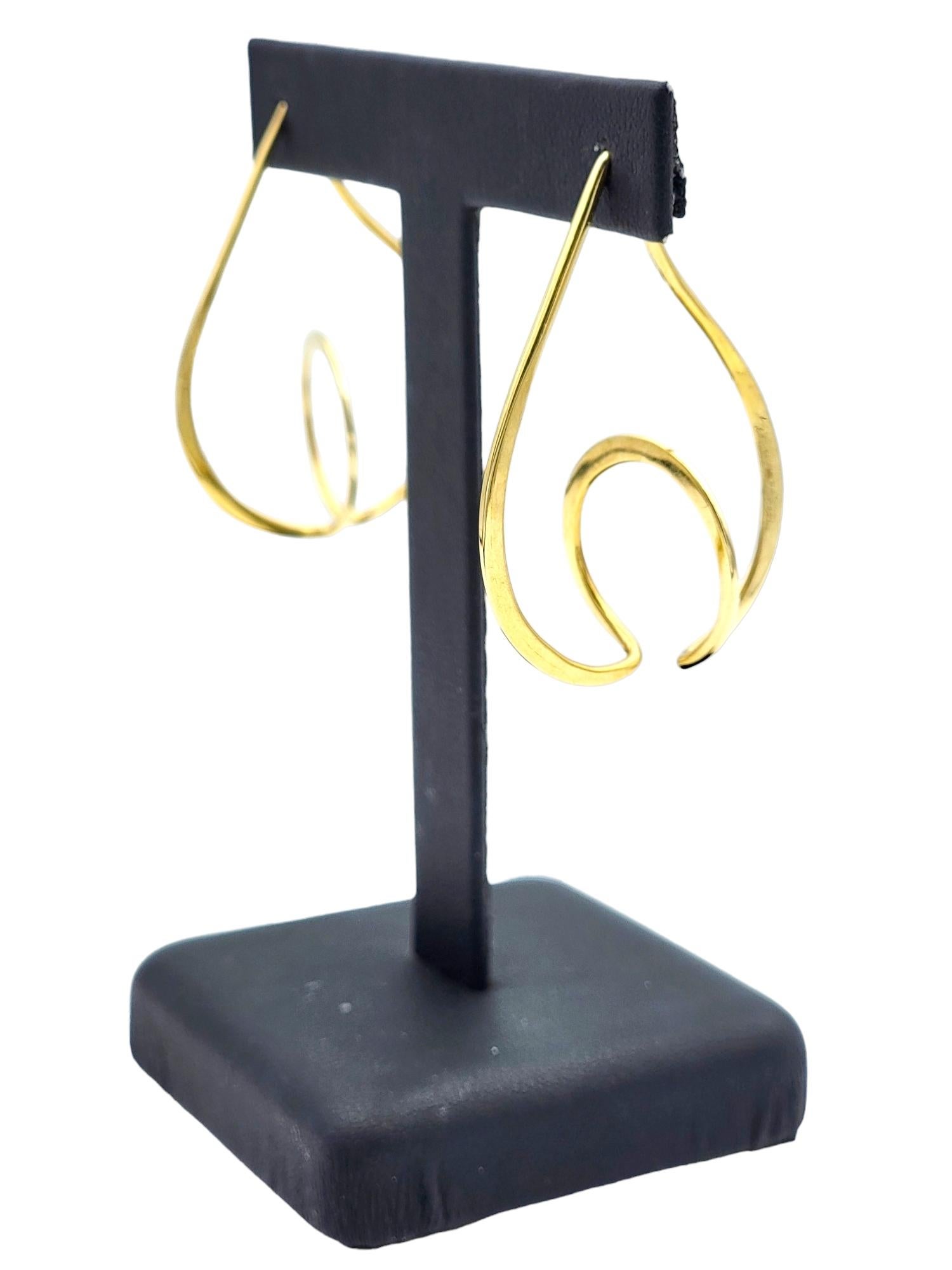 Ronald Pearson Geometric Modernist Dimensional Hoop Earrings in 14 Karat Gold 3
