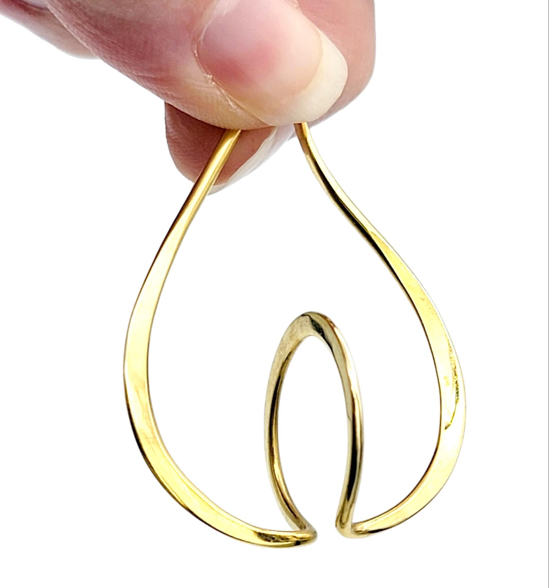 Ronald Pearson Geometric Modernist Dimensional Hoop Earrings in 14 Karat Gold 2