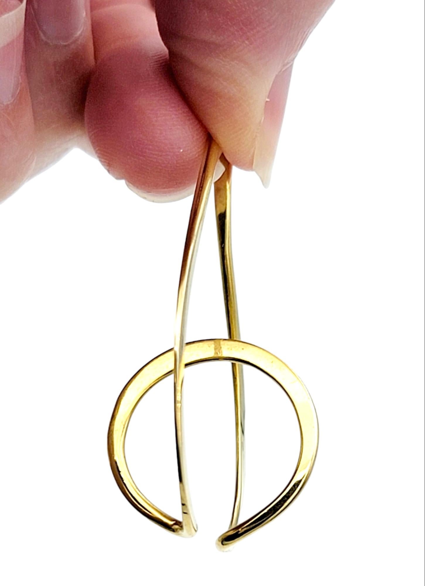 Ronald Pearson Geometric Modernist Dimensional Hoop Earrings in 14 Karat Gold 3