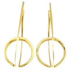 Ronald Pearson Geometric Modernist Dimensional Hoop Earrings in 14 Karat Gold