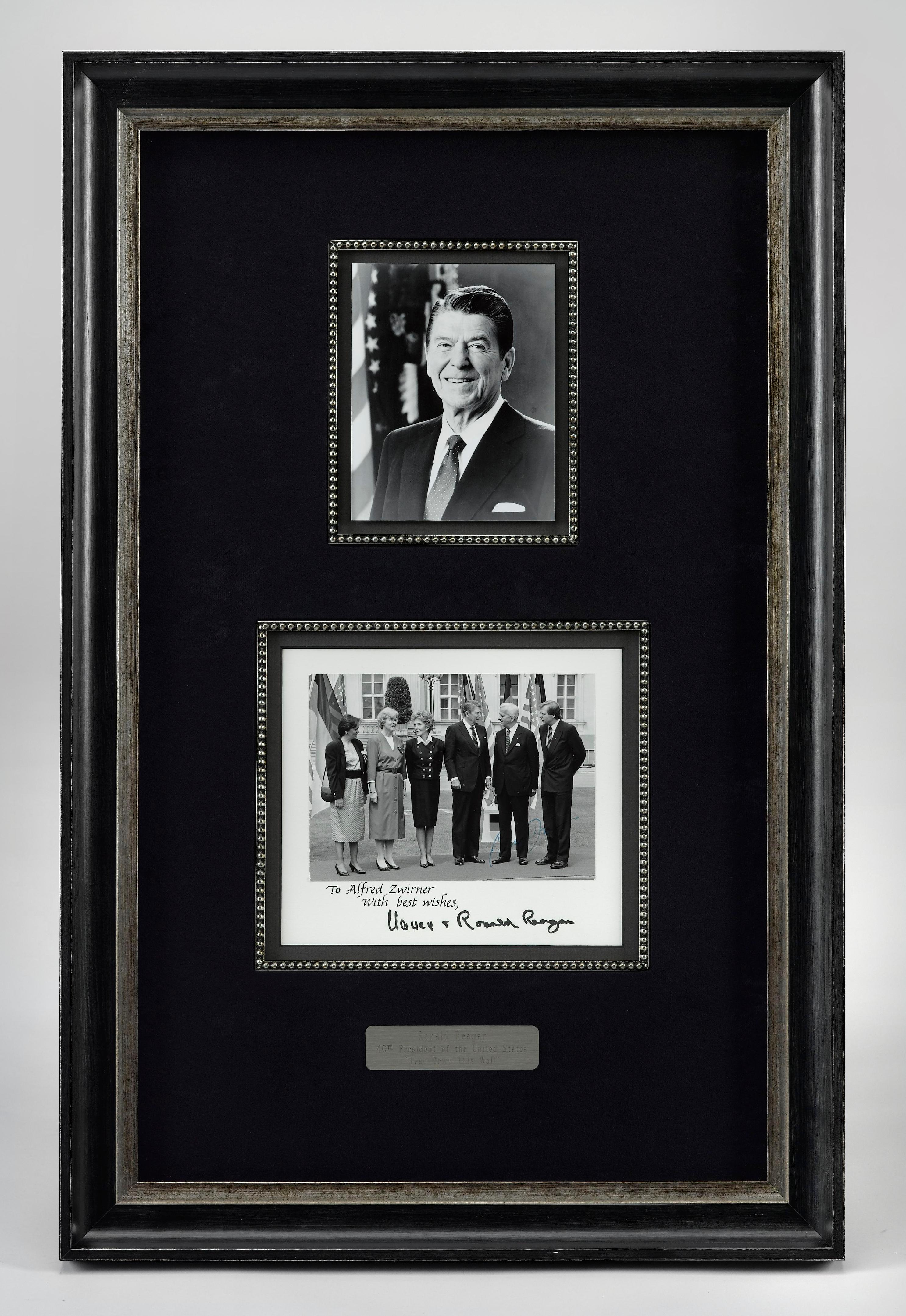 American Ronald Reagan, Nancy Reagan, and Eberhard Diepgen Autographed Photograph