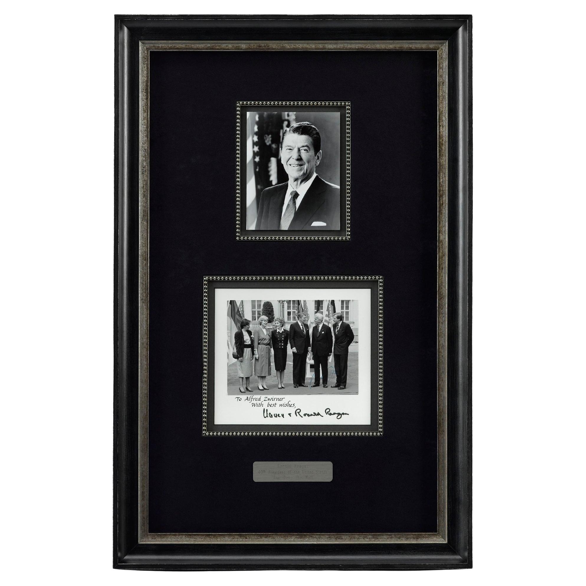 Ronald Reagan, Nancy Reagan, and Eberhard Diepgen Autographed Photograph