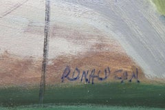 Paesaggio inglese espressionista del XX secolo, colorato, dipinto a olio ANGLIA ORIENTALE