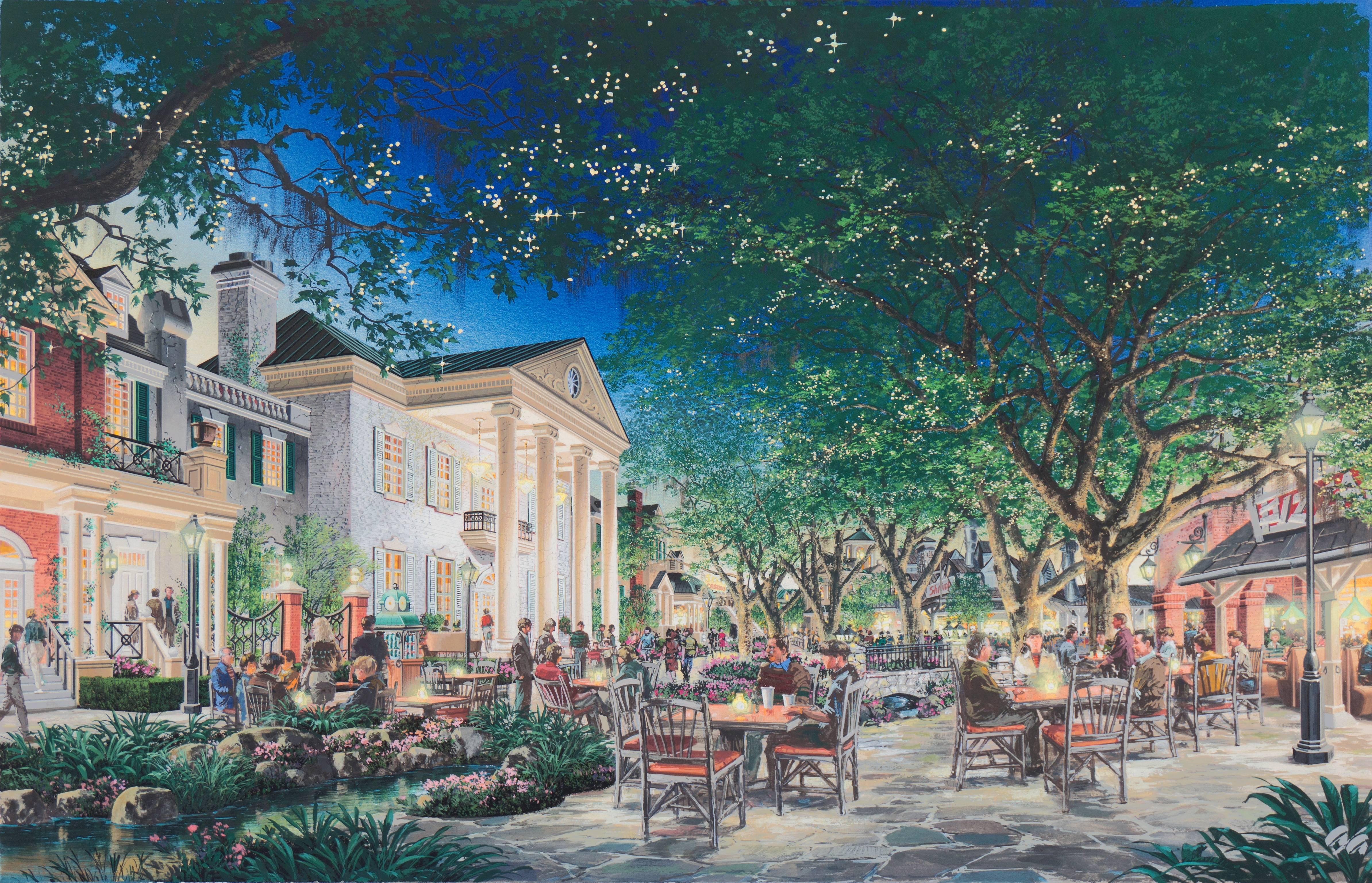 Ronald Rose Landscape Painting - 'River City Casino, St. Louis, Missouri', Toledo, Architect's Illustration