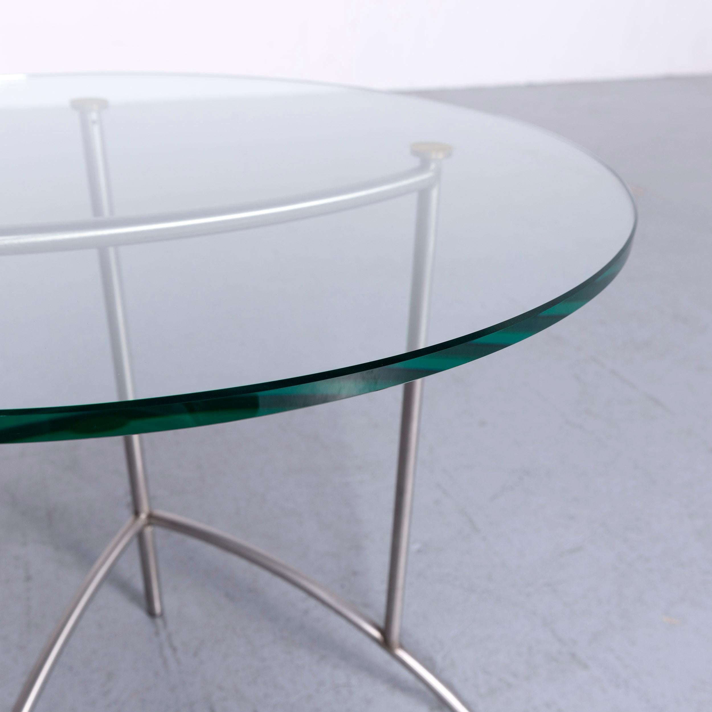 Ronald Schmitt Designer Glass Coffee Table Set Silver Round 4