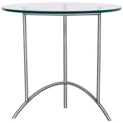 Ronald Schmitt Designer Glass Coffee Table Silver Round