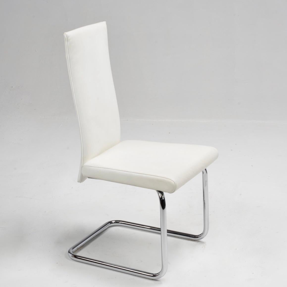 Post-Modern Ronald Schmitt Dining Chair in Leather and Chrome For Sale