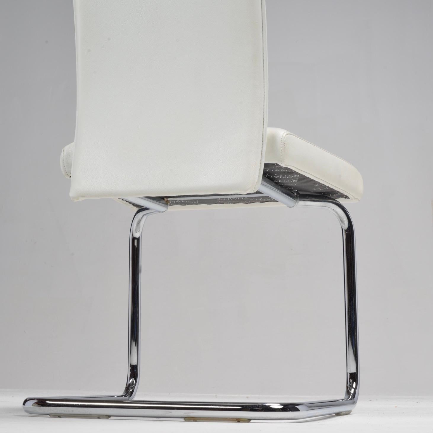 20th Century Ronald Schmitt Dining Chair in Leather and Chrome For Sale