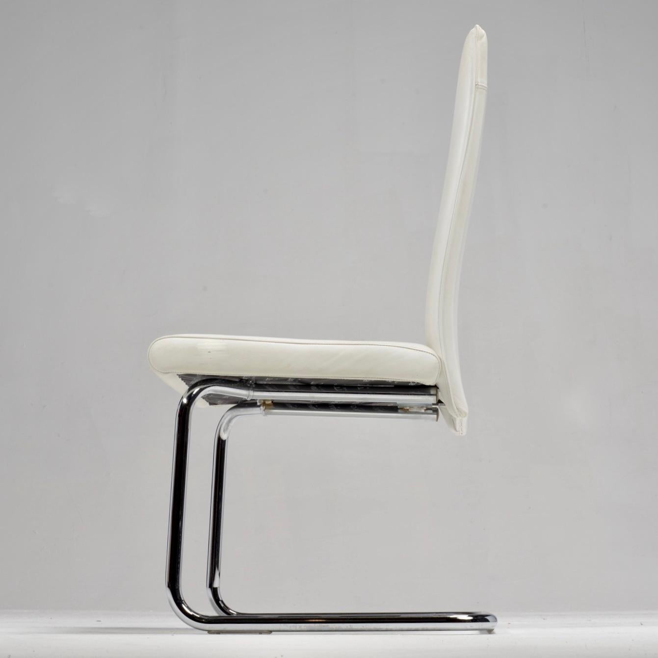 Ronald Schmitt Dining Chair in Leather and Chrome For Sale 1