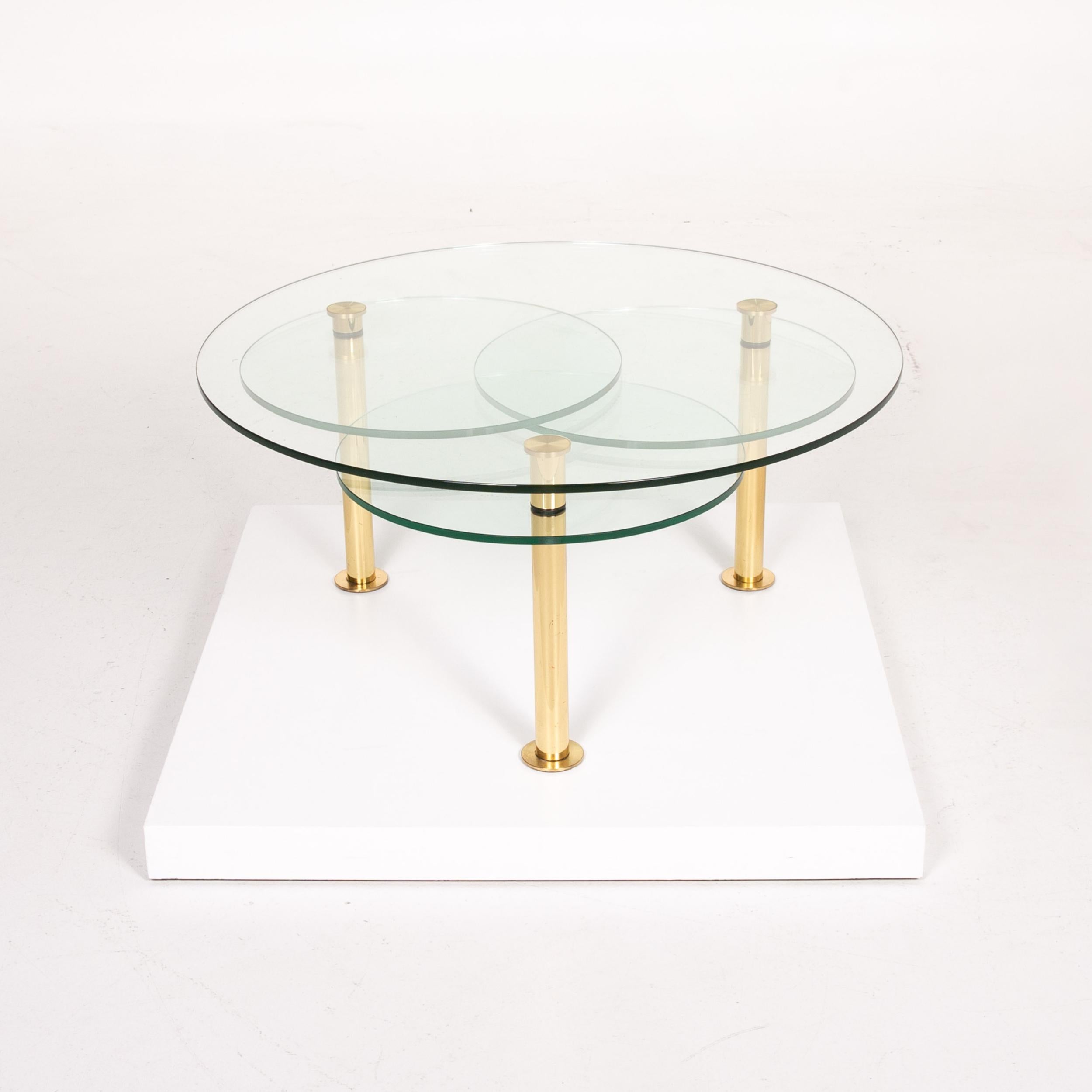 Ronald Schmitt Glass Coffee Table Gold Function Adjustable Table For Sale 1