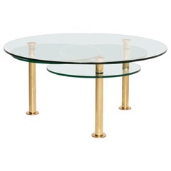 Ronald Schmitt Glass Coffee Table Gold Function Adjustable Table