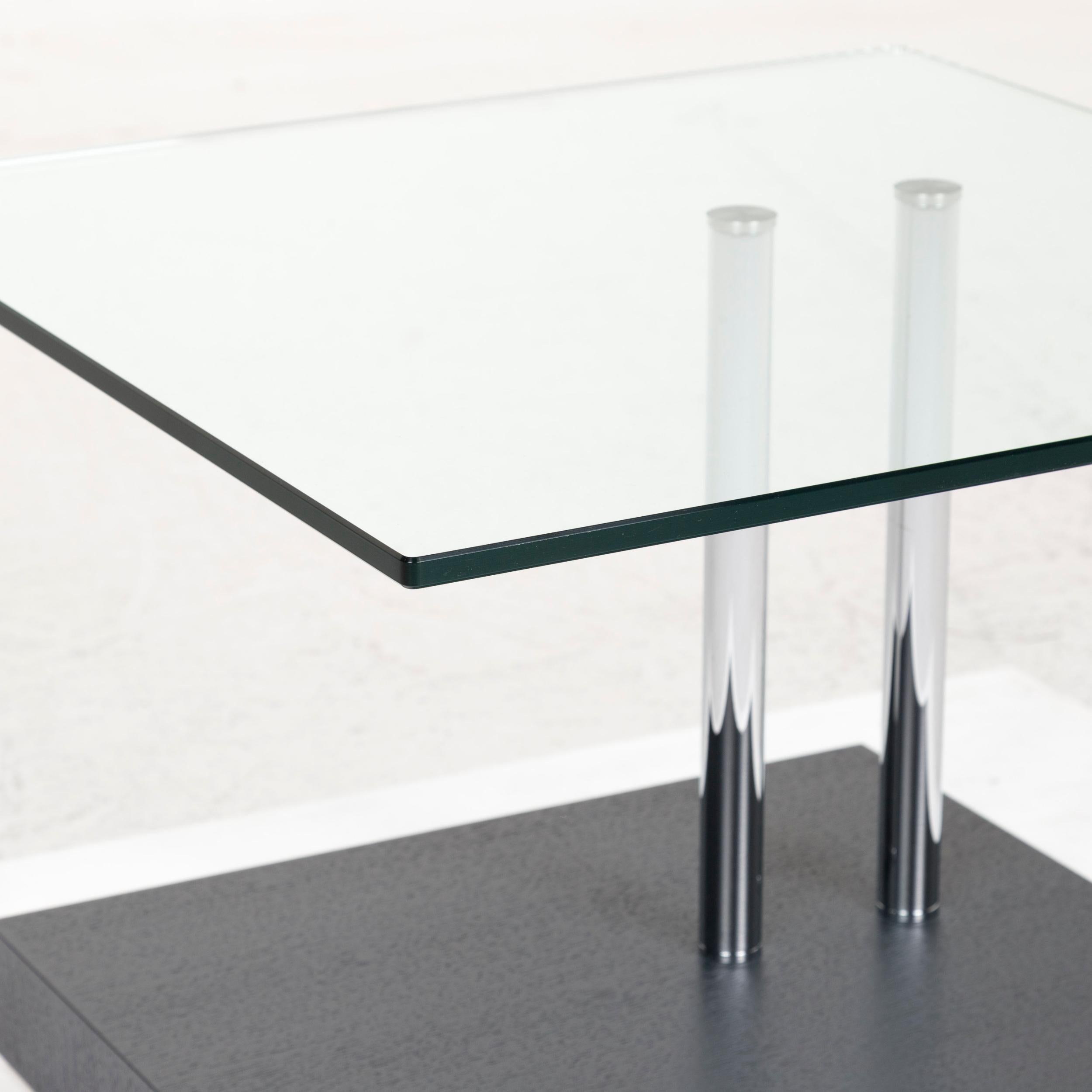 We bring to you a Ronald Schmitt glass coffee table side table.


 Product measurements in centimeters:
 

Depth 61
Width 69
Height 45.





