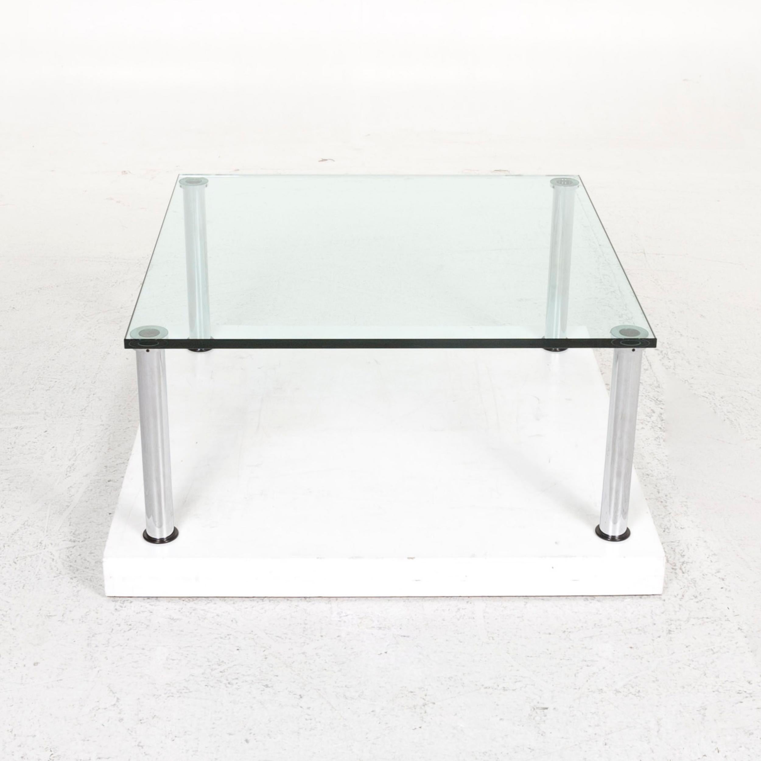 Ronald Schmitt Glass Coffee Table Silver In Good Condition For Sale In Cologne, DE