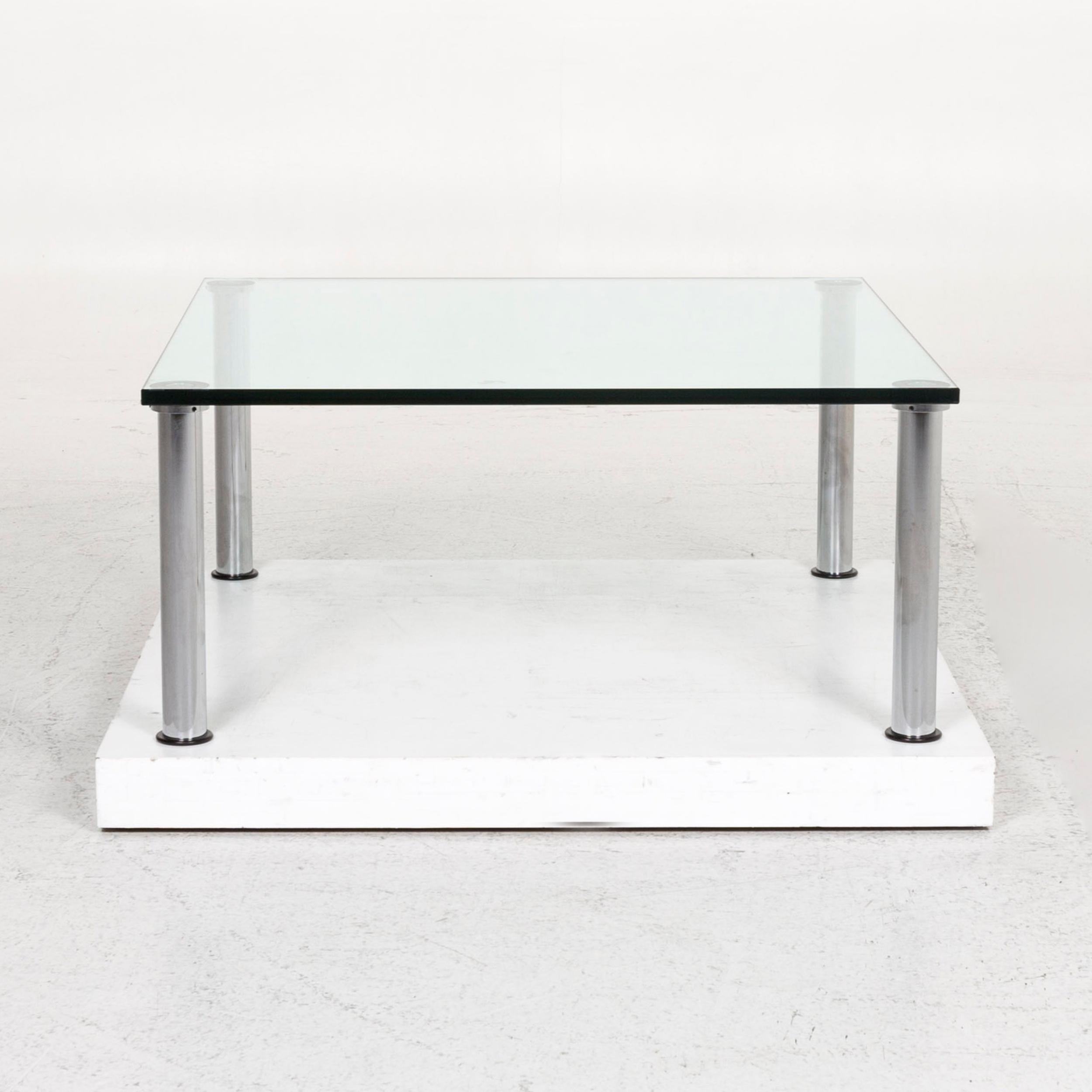 Ronald Schmitt Glass Coffee Table Silver For Sale 1