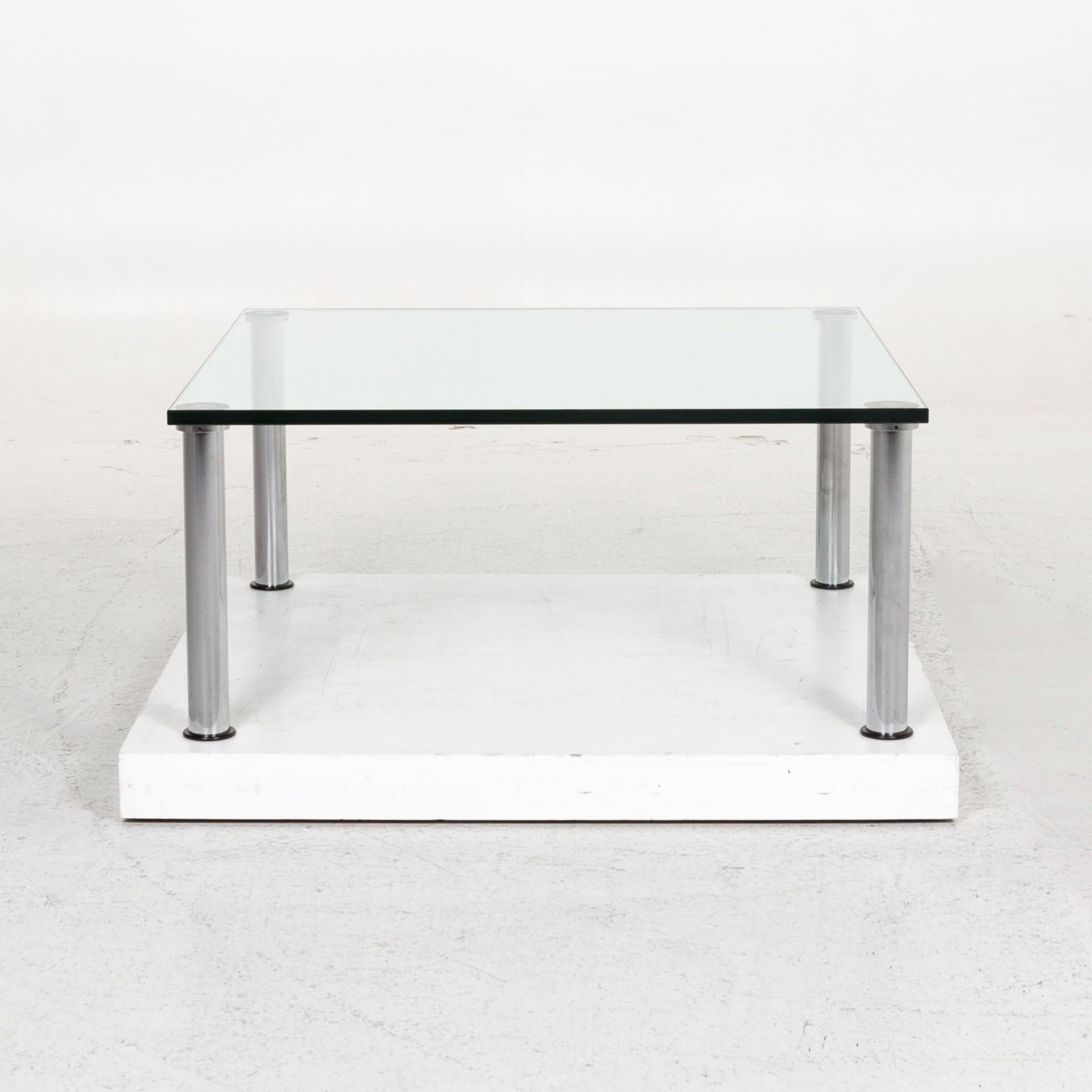 Ronald Schmitt Glass Coffee Table Silver For Sale 2