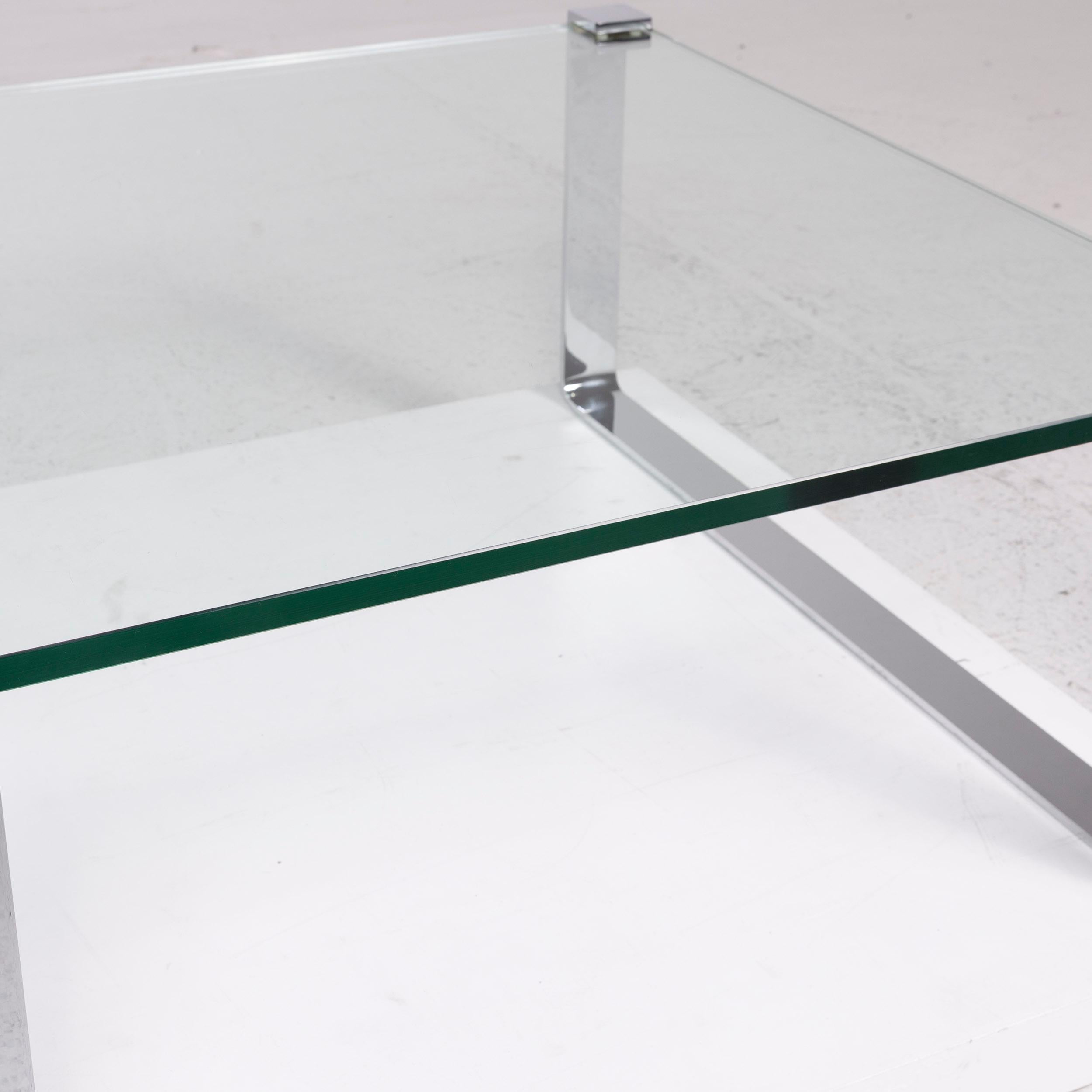 Modern Ronald Schmitt Glass Coffee Table Silver Table