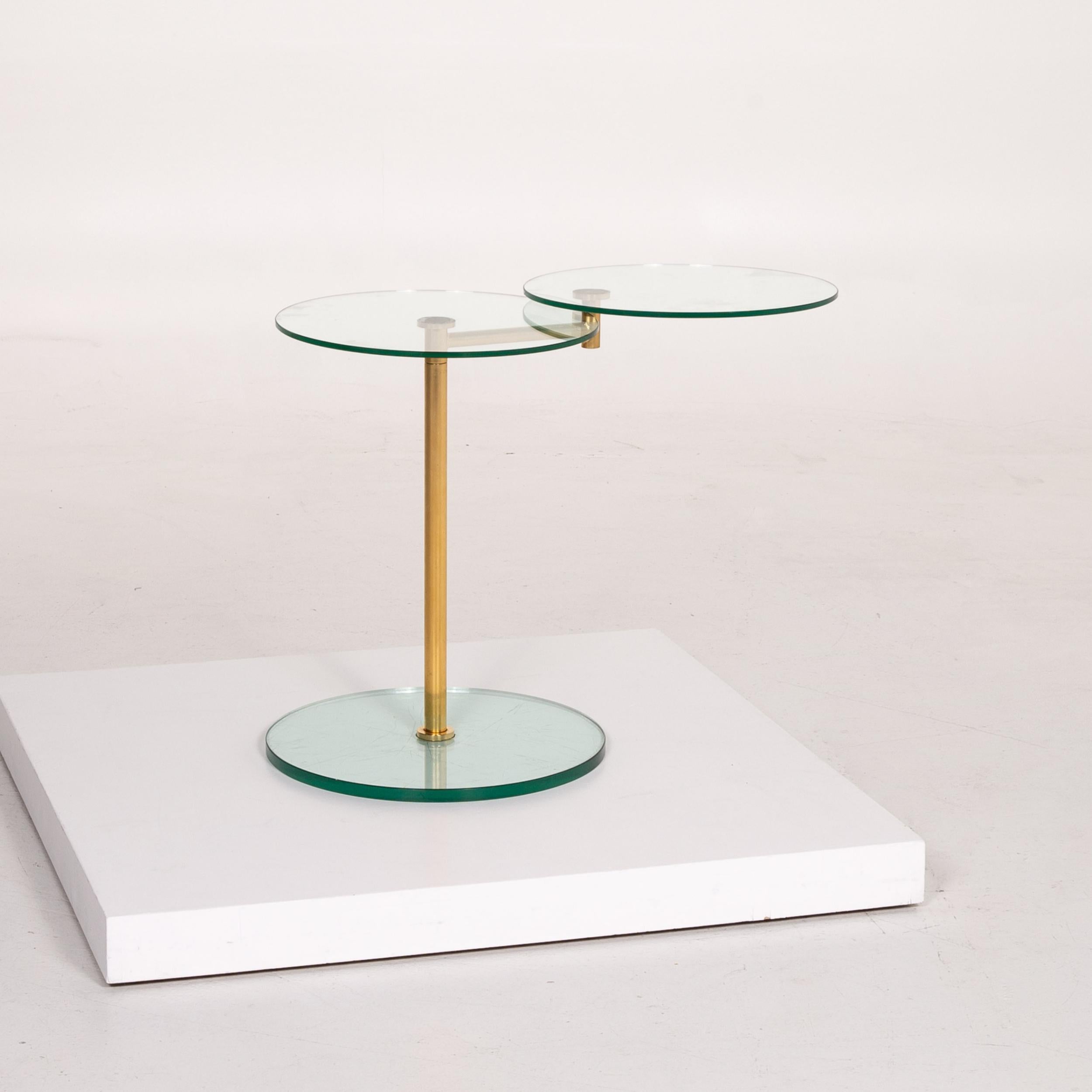 Modern Ronald Schmitt Glass Side Table Gold Function Coffee Table Adjustable Table For Sale