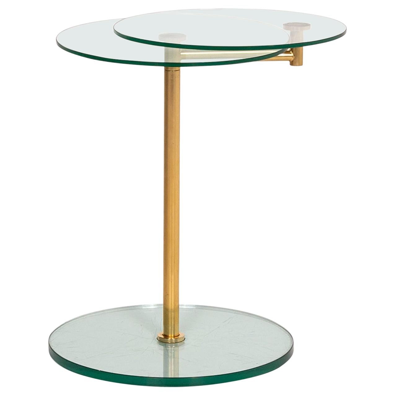 Ronald Schmitt Glass Side Table Gold Function Coffee Table Adjustable Table For Sale