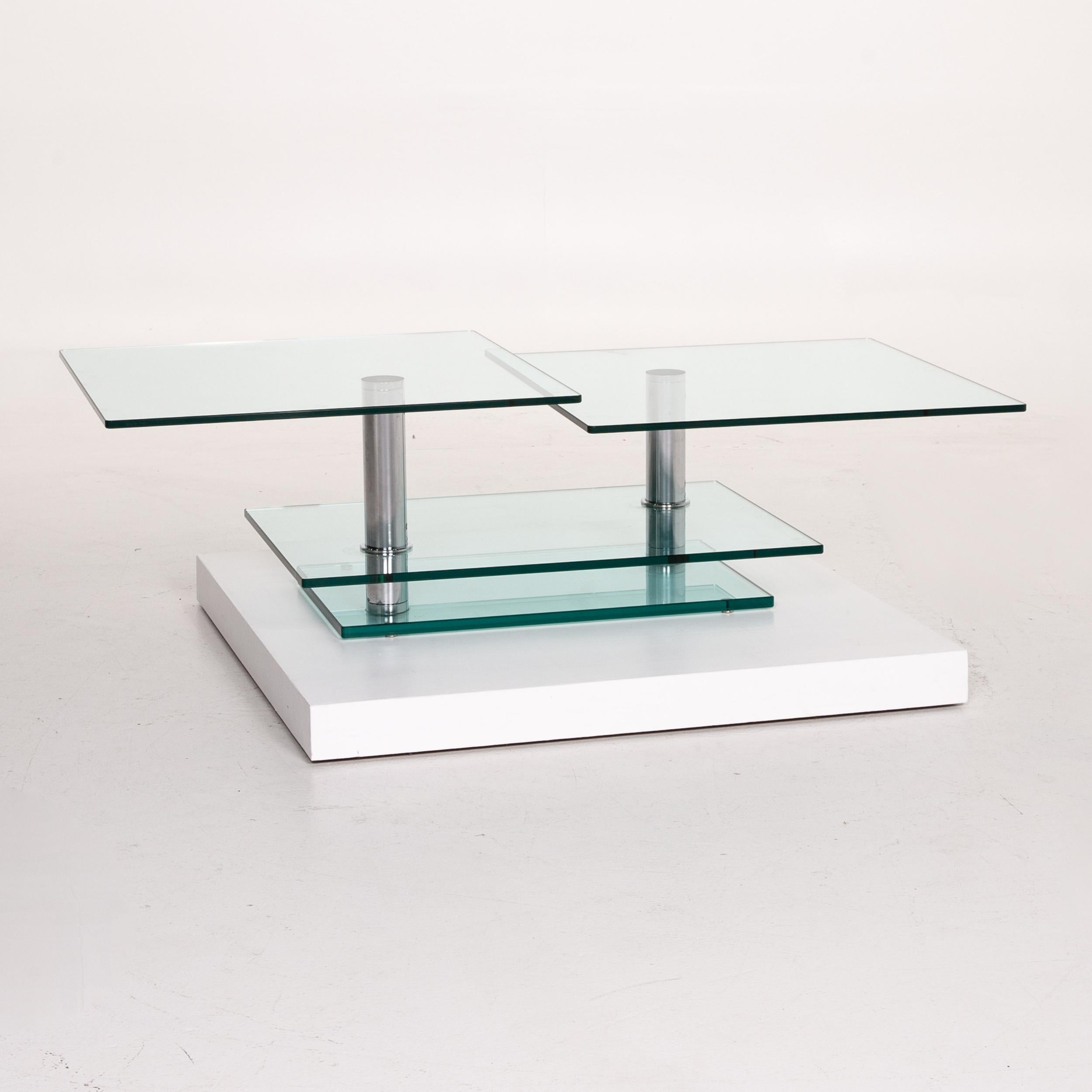 Modern Ronald Schmitt K 500 Glass Coffee Table Metal Table Function Adjustable For Sale