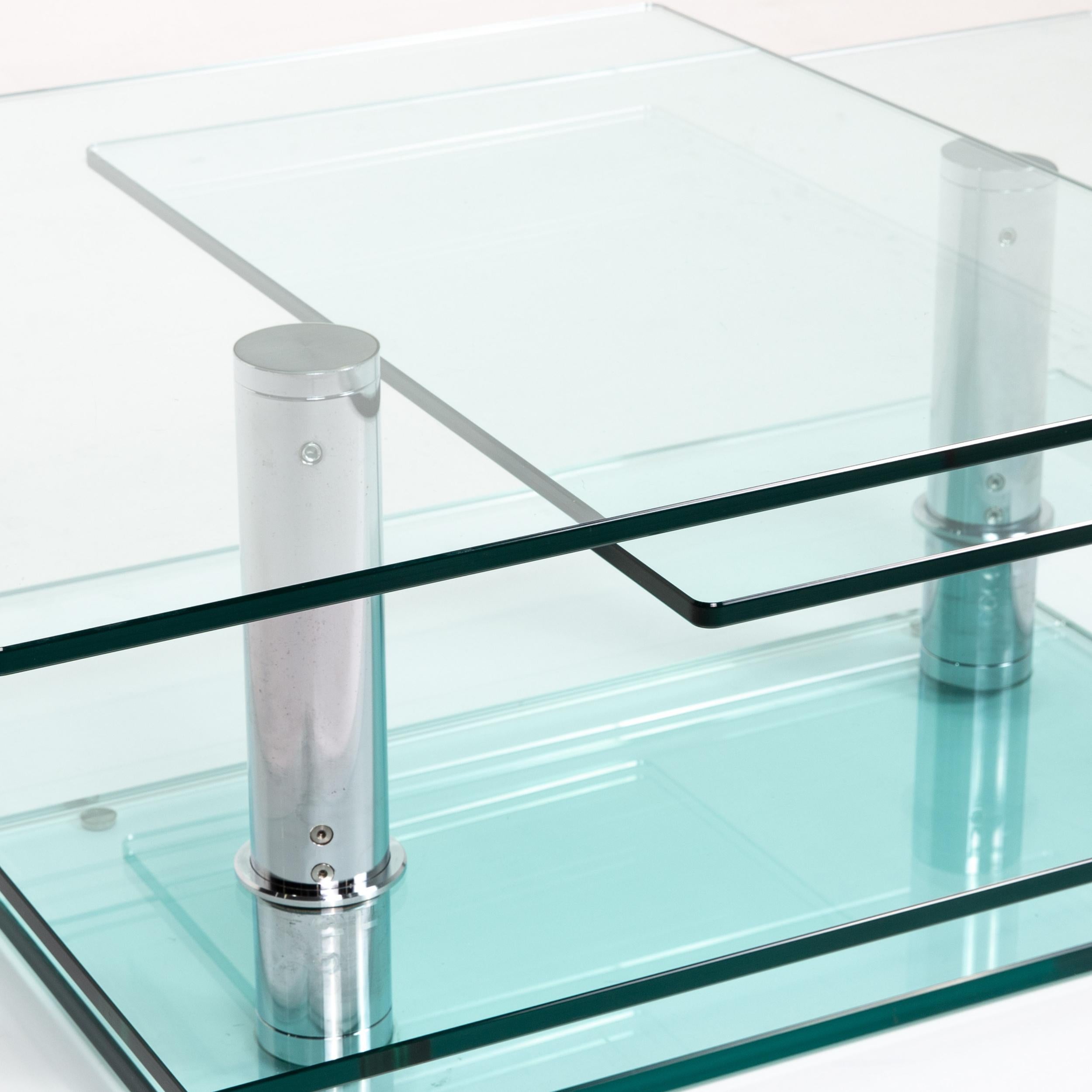 European Ronald Schmitt K 500 Glass Coffee Table Metal Table Function Adjustable For Sale