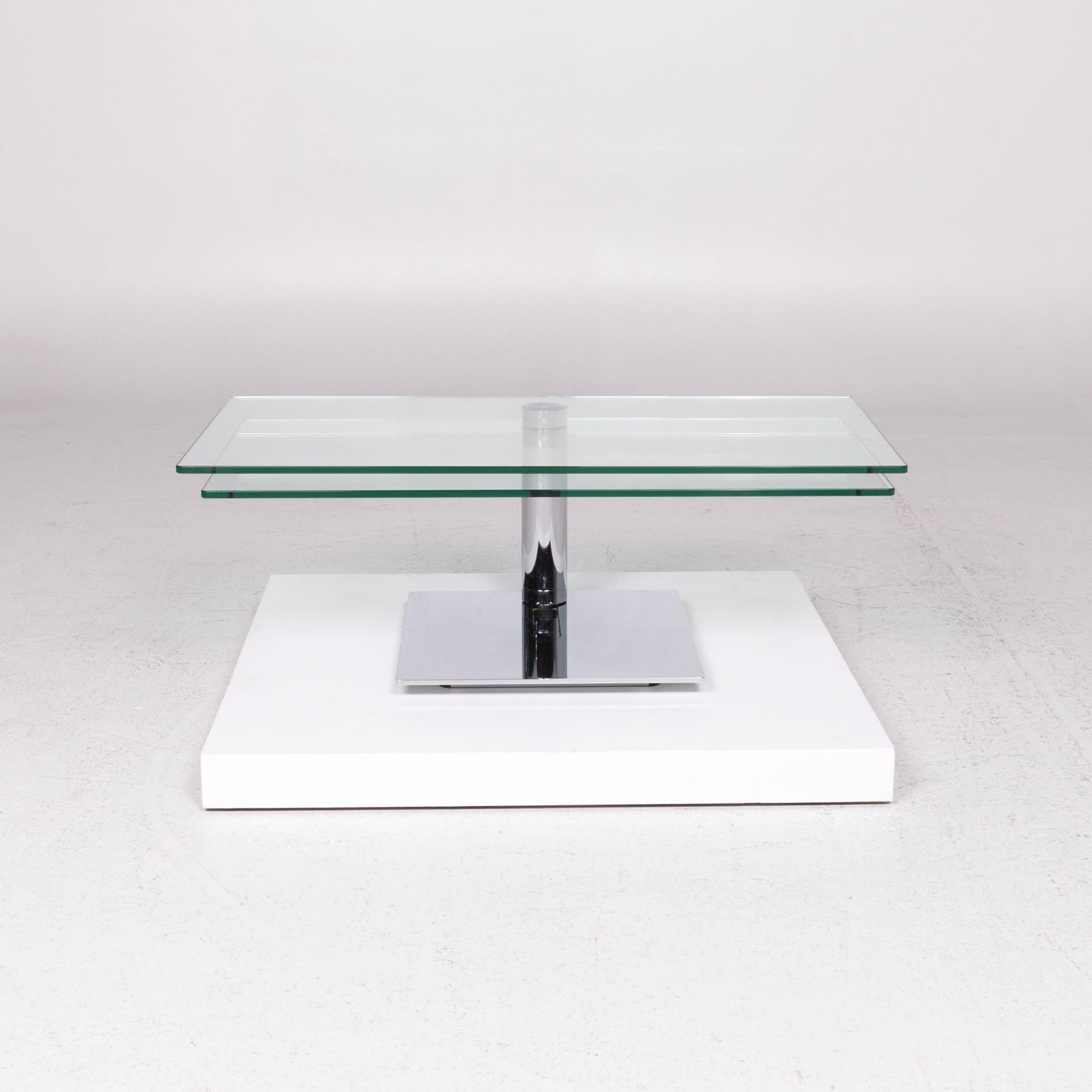 We bring to you a Ronald Schmitt K 620 glass coffee table silver table.

 

 Product measurements in centimeters:
 

Depth 57
Width 109
Height 36.




   