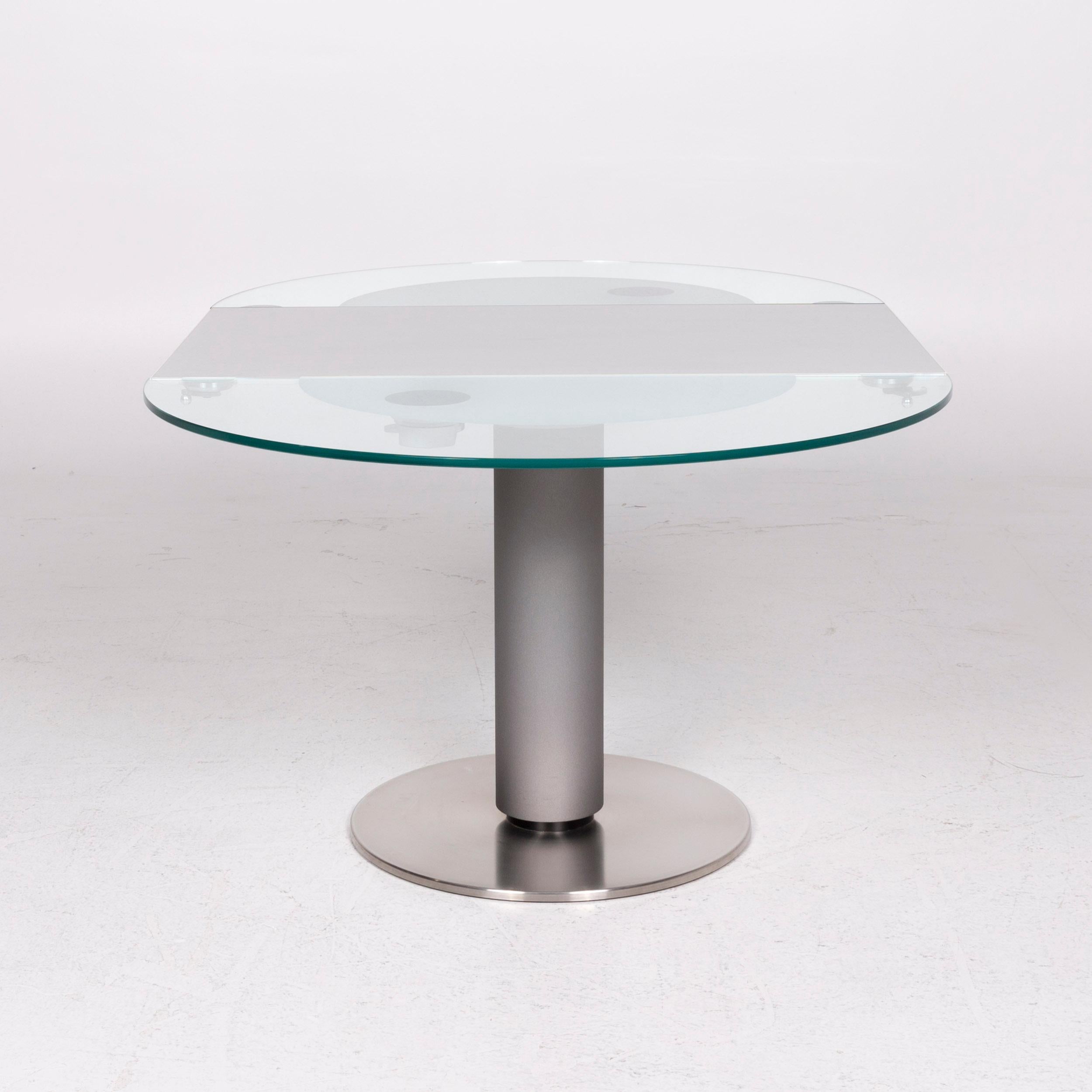 Ronald Schmitt K 765 / E Glass Table Silver Dining Table Size Adjustable For Sale 9