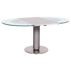 Ronald Schmitt K 765 / E Glass Table Silver Dining Table Size Adjustable