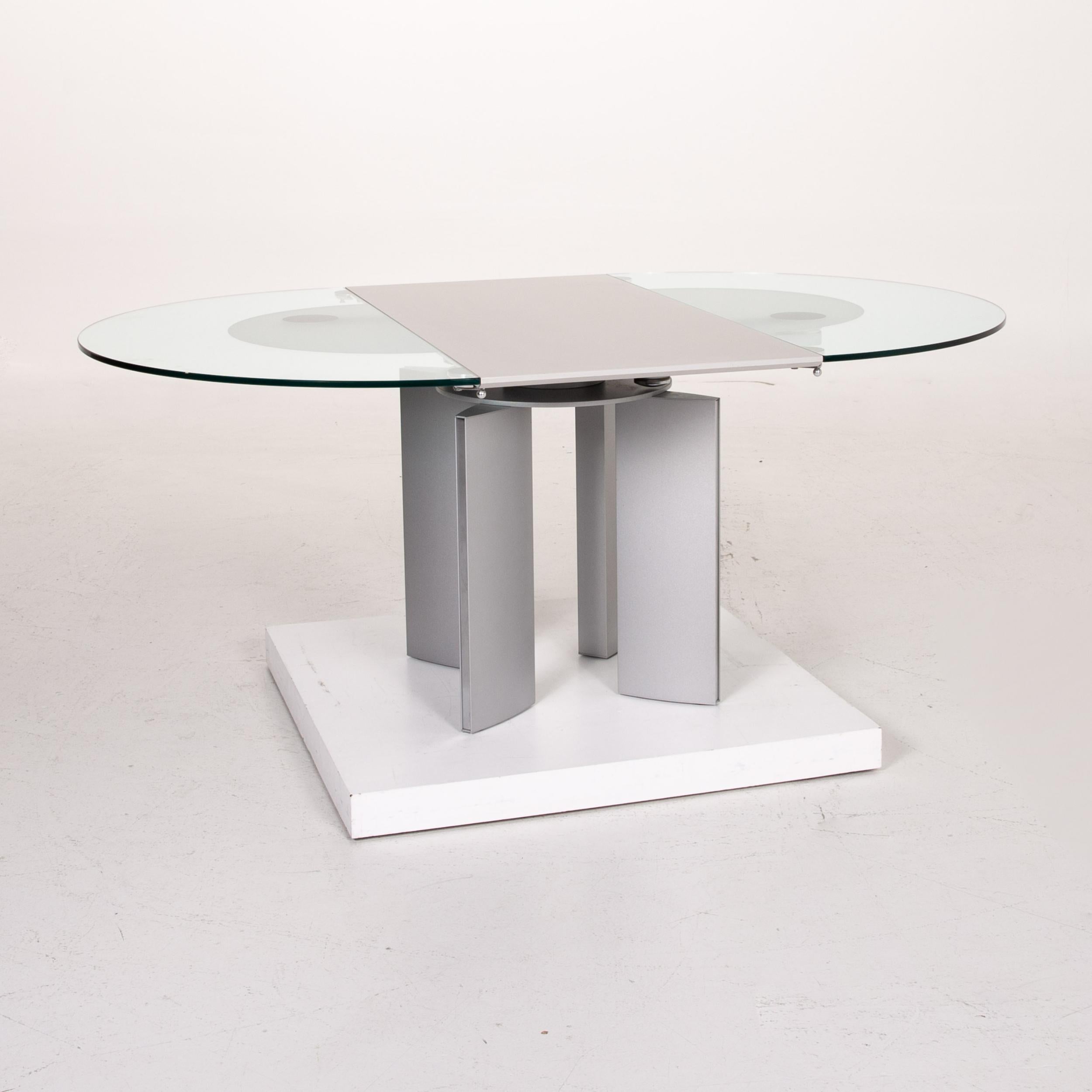 Modern Ronald Schmitt K / G 750 / E Glass Dining Table Metal Table For Sale