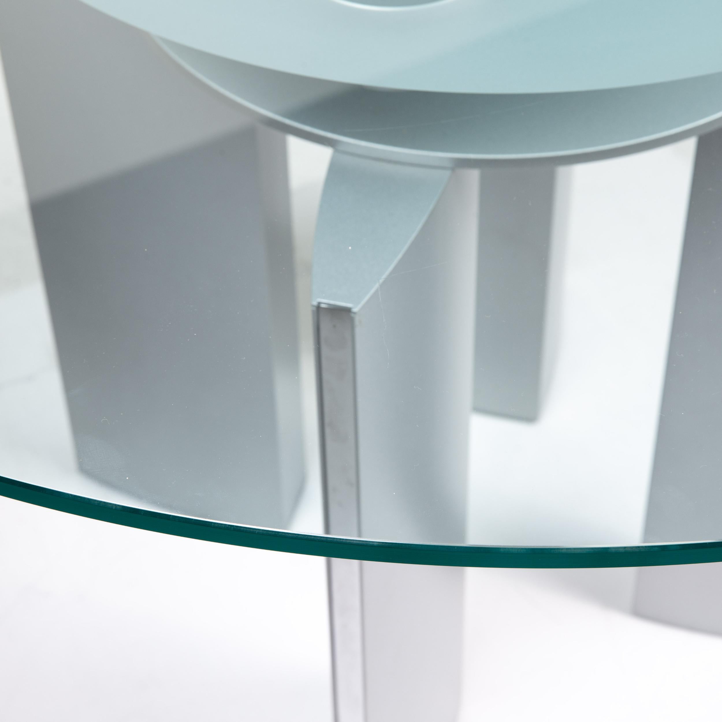 European Ronald Schmitt K / G 750 / E Glass Dining Table Metal Table For Sale