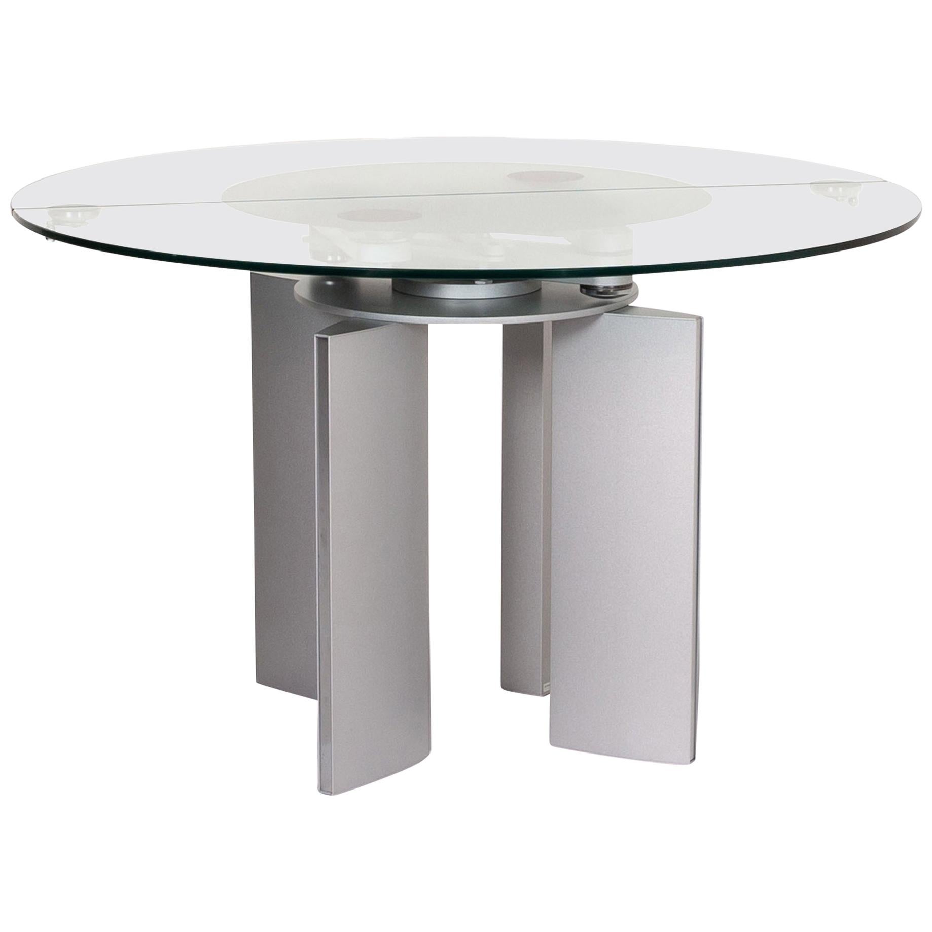 Ronald Schmitt K / G 750 / E Glass Dining Table Metal Table For Sale