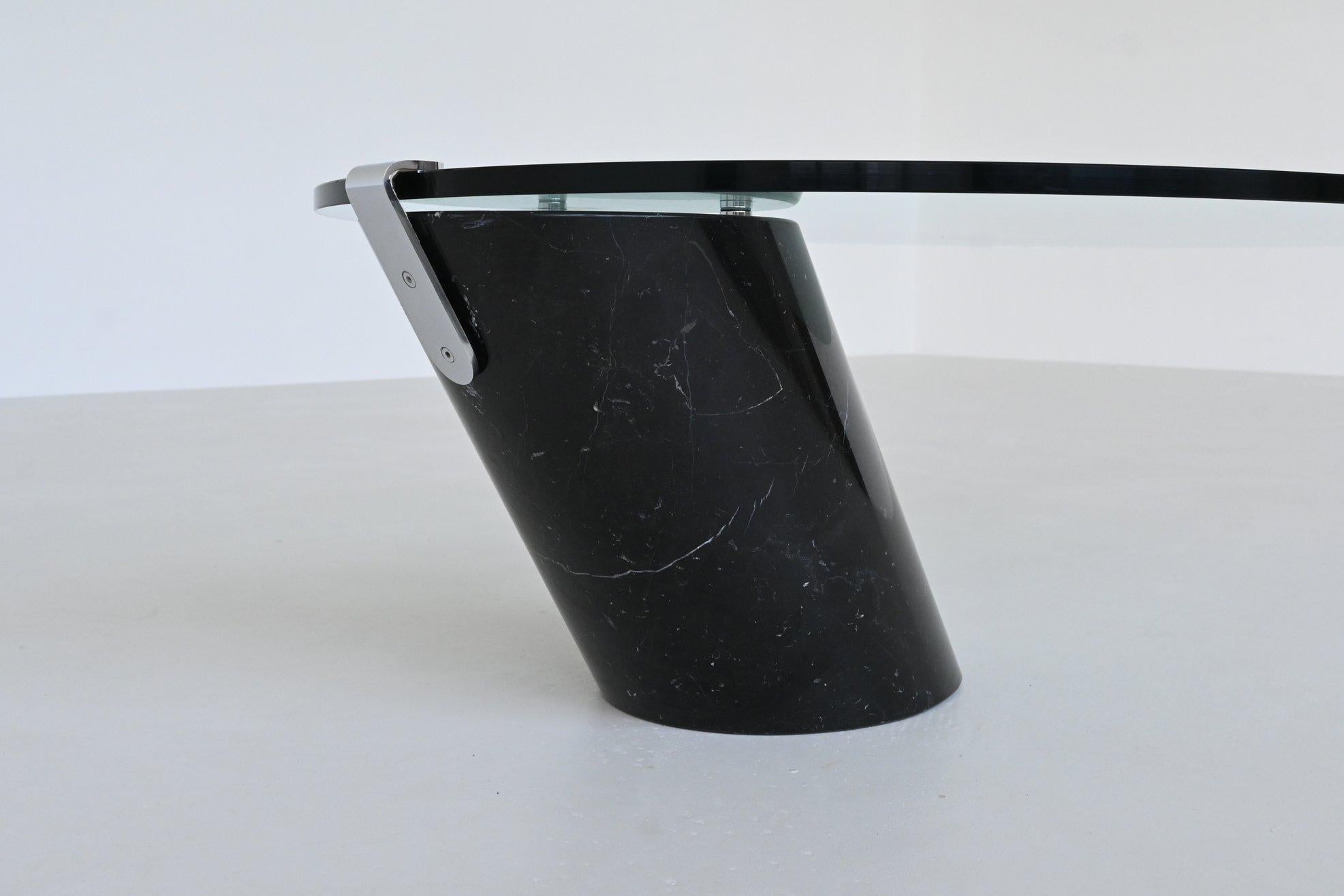Ronald Schmitt Table basse K1000 marbre noir Suisse 1974 5