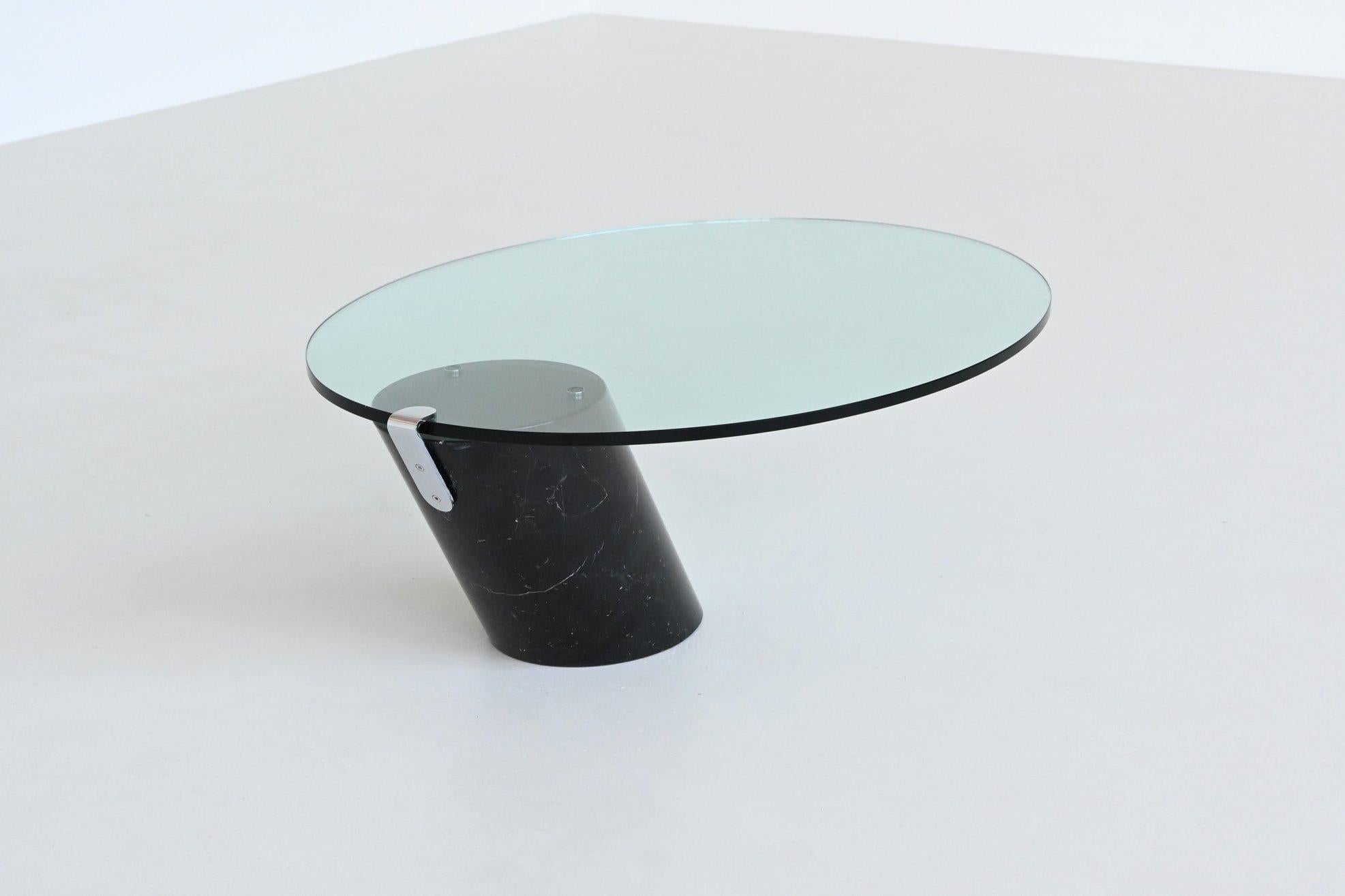 Mid-Century Modern Ronald Schmitt Table basse K1000 marbre noir Suisse 1974