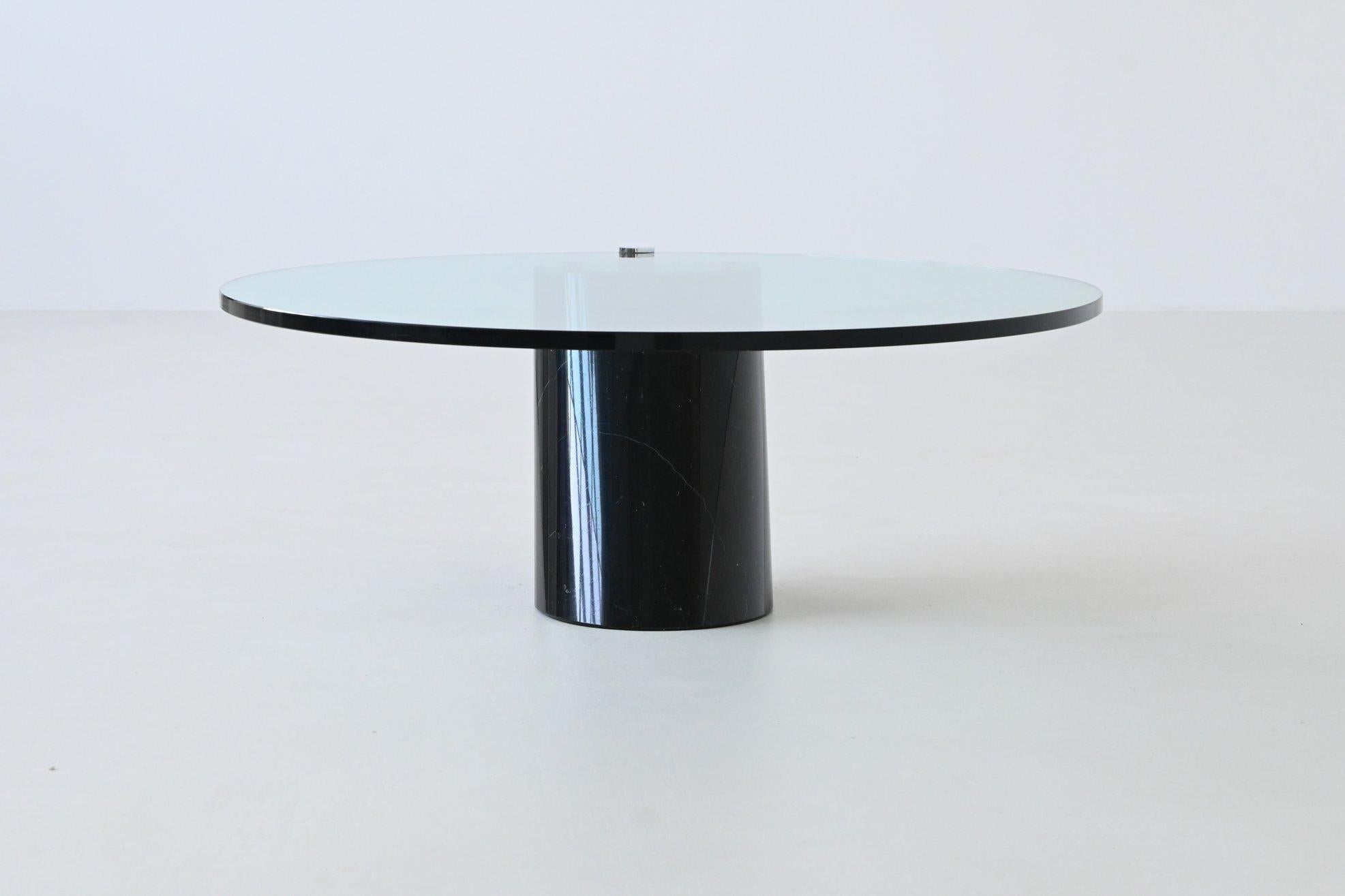 Verre Ronald Schmitt Table basse K1000 marbre noir Suisse 1974